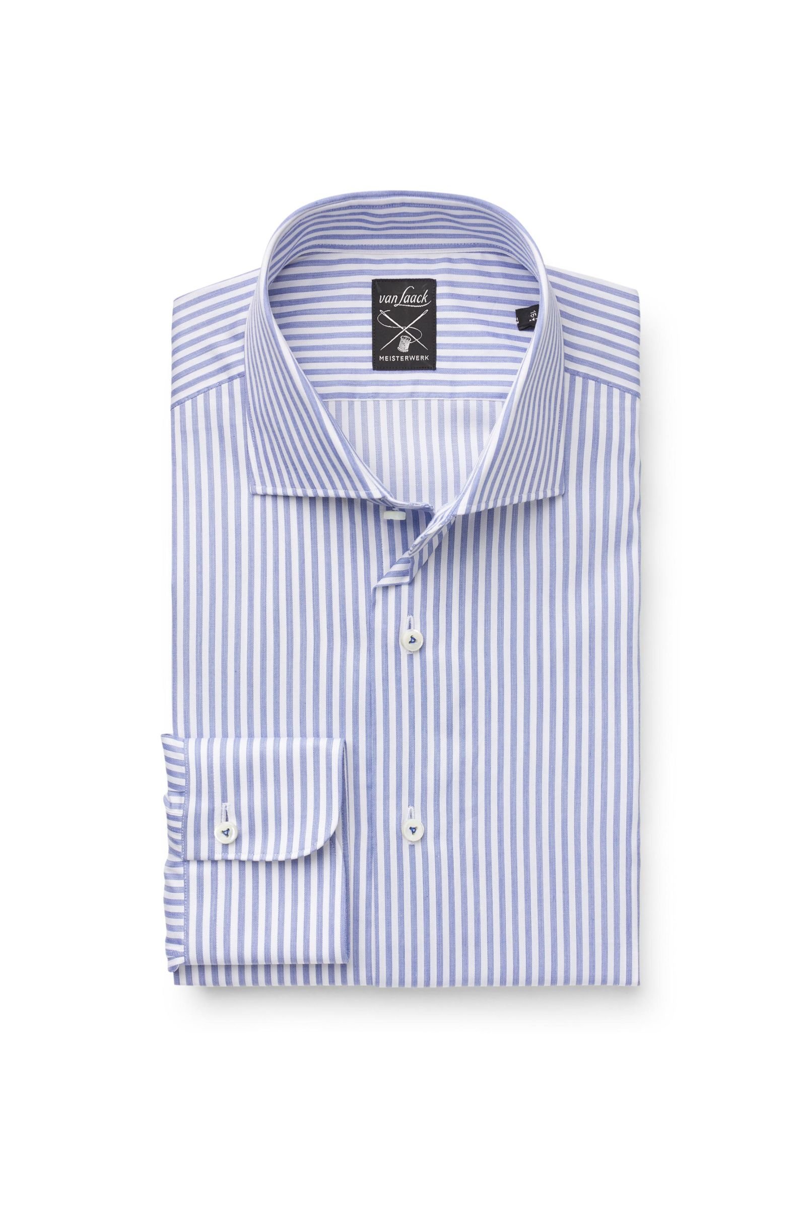 Business shirt 'Mivara Tailor Fit' shark collar grey-blue/white striped