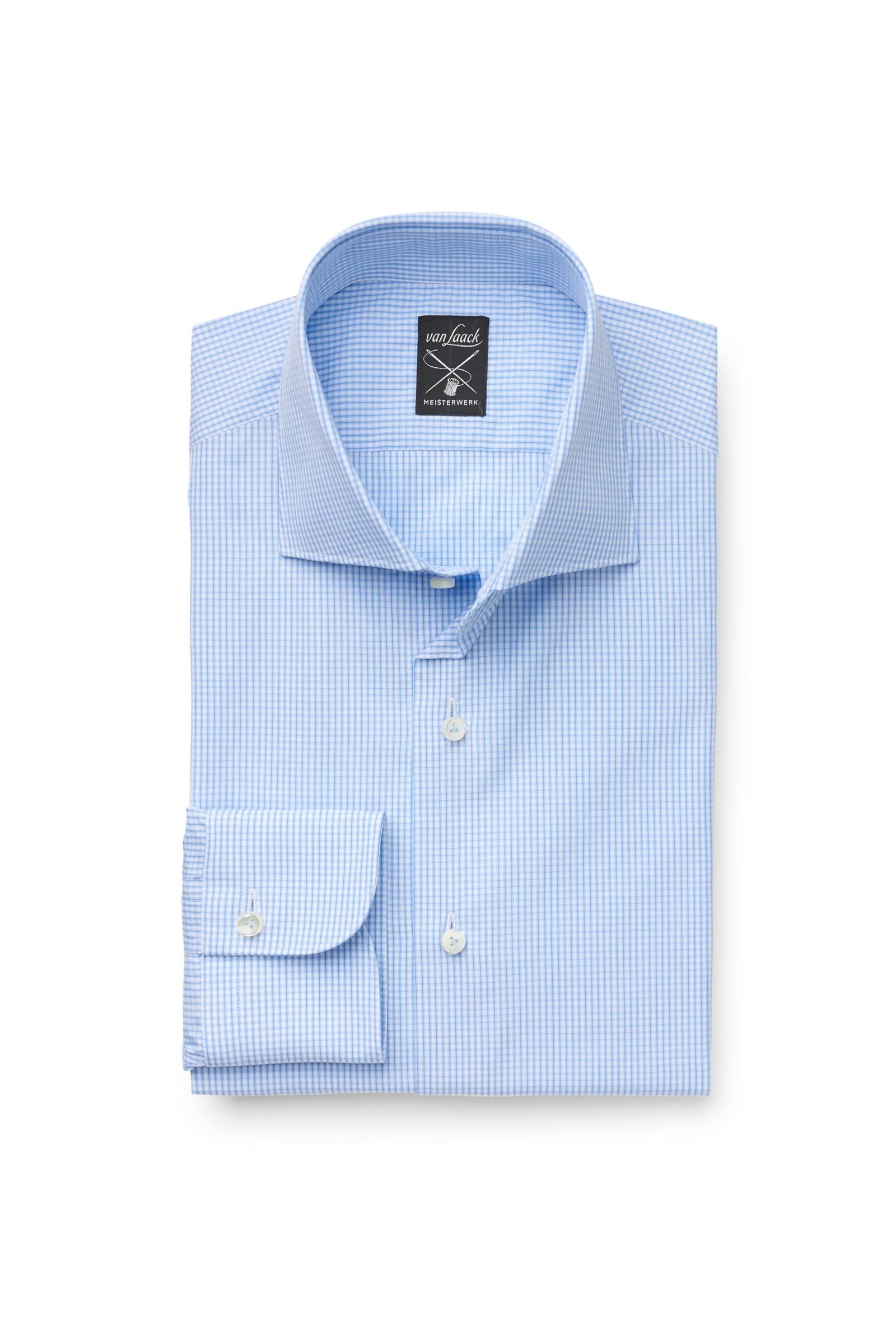 Business shirt 'Mivara Tailor Fit' shark collar light blue/white checked