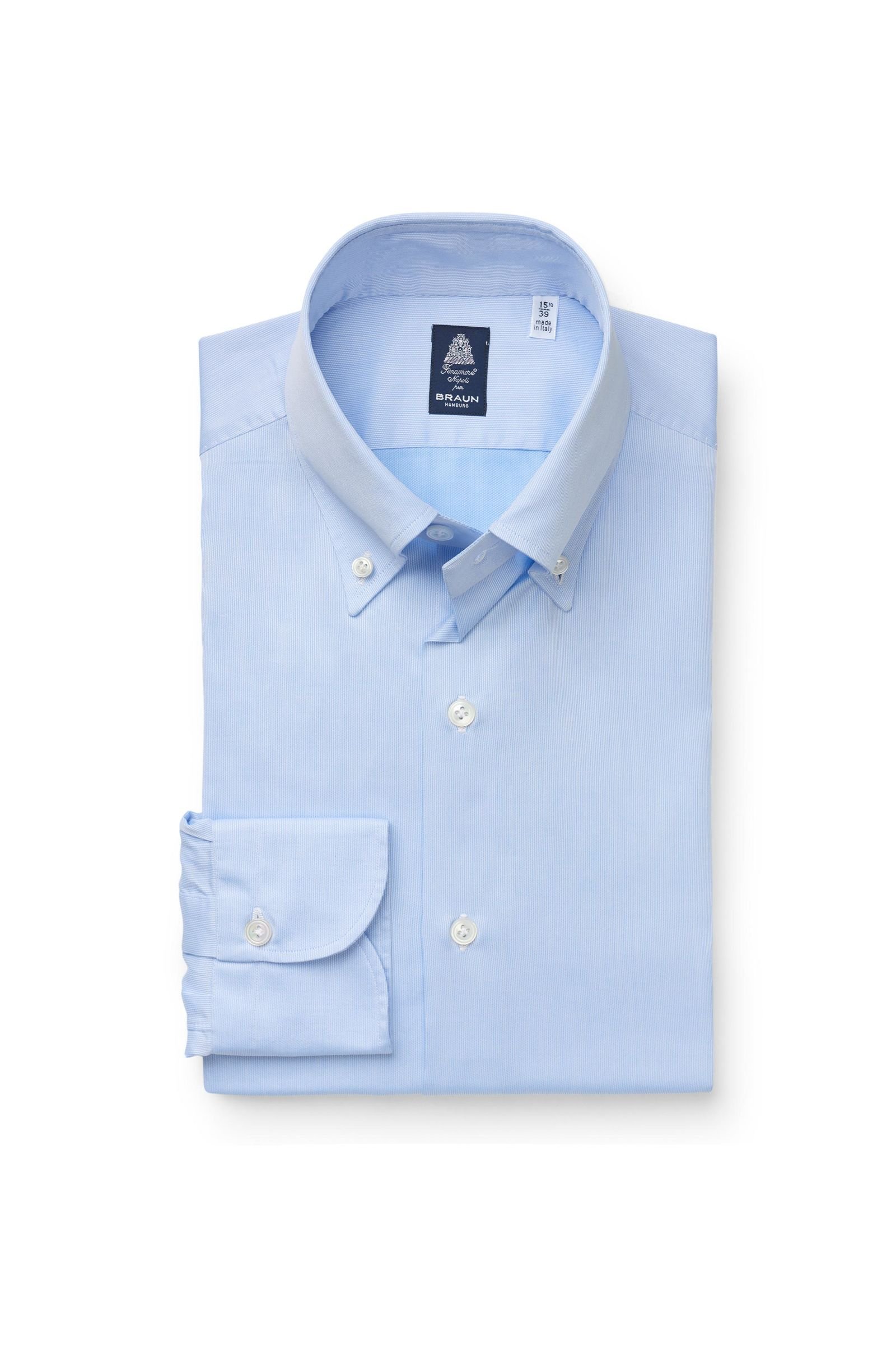 Business shirt 'Lucio Napoli' button-down collar pastel blue