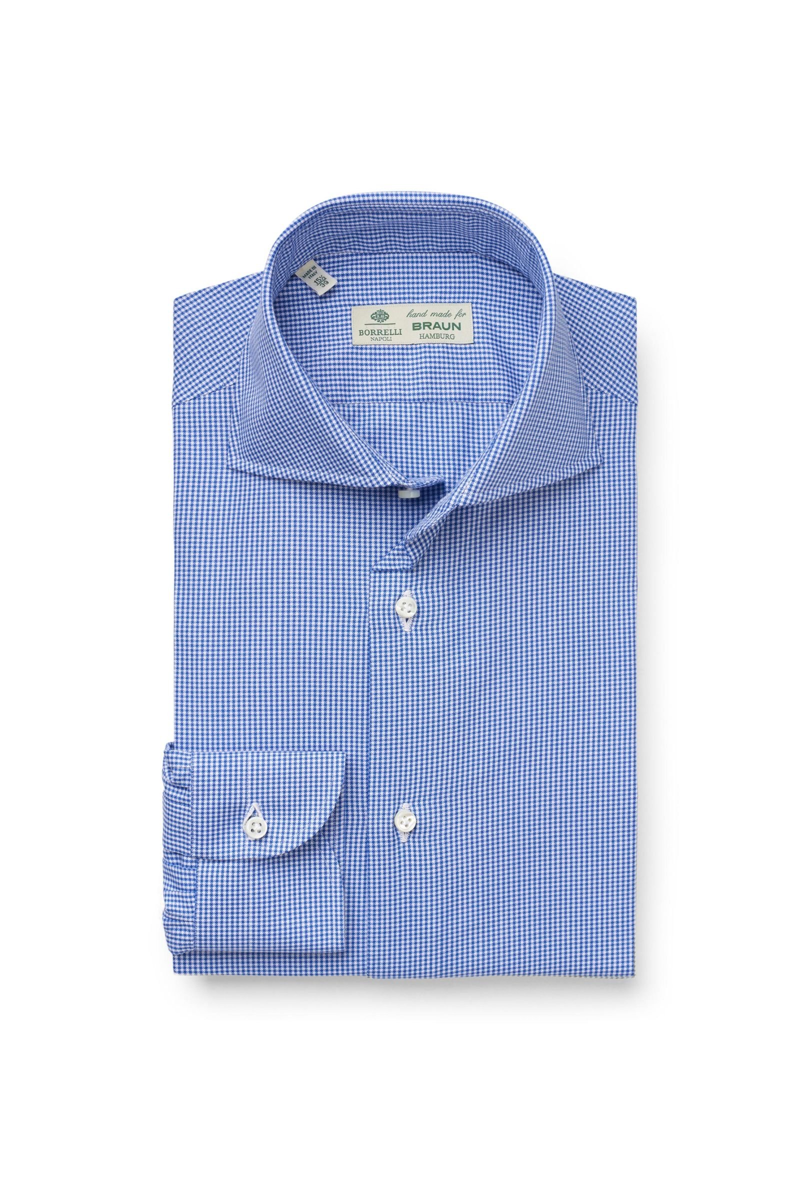 Business shirt 'Nando' shark collar blue/white checked