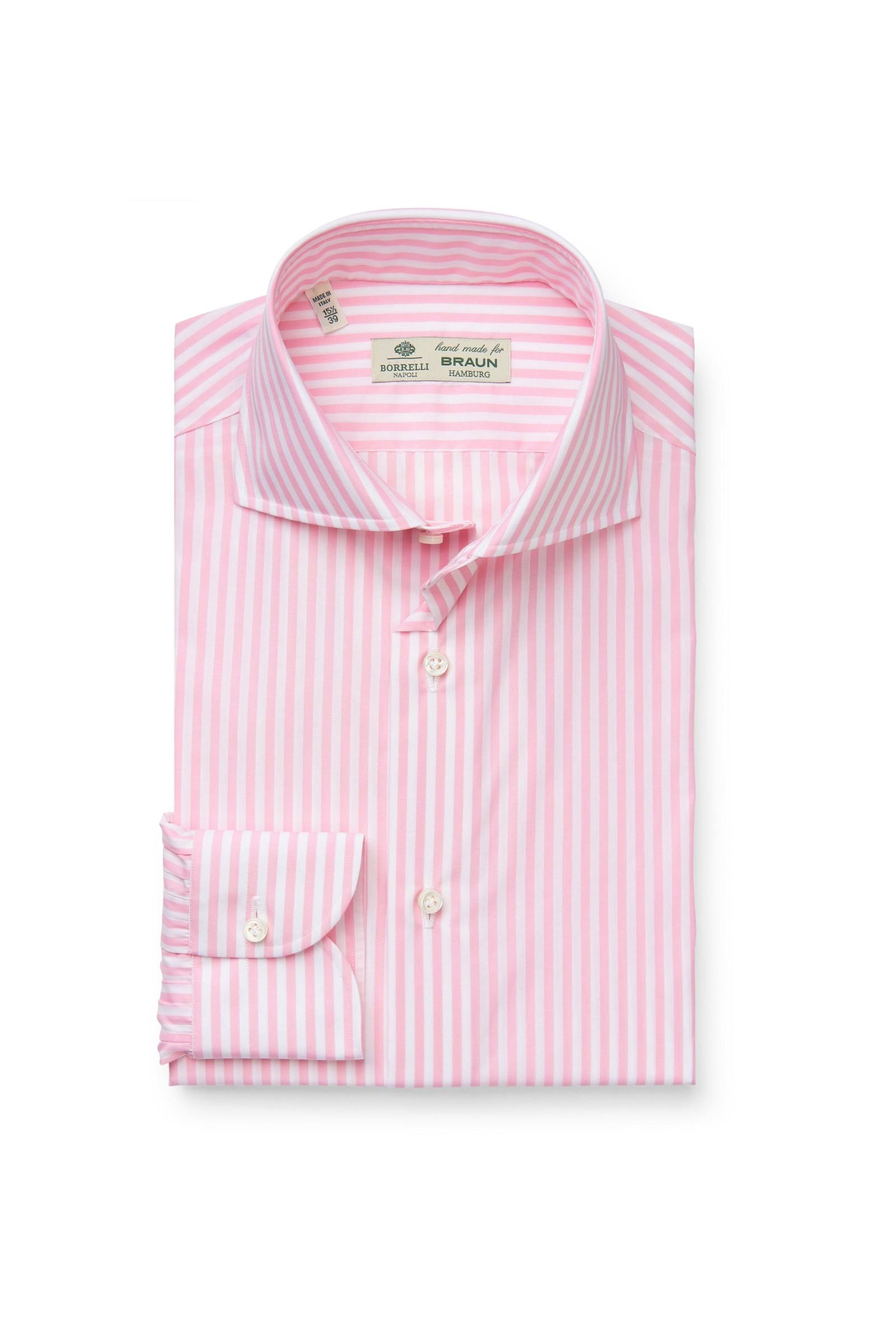 Business shirt 'Nando' shark collar rose/white striped