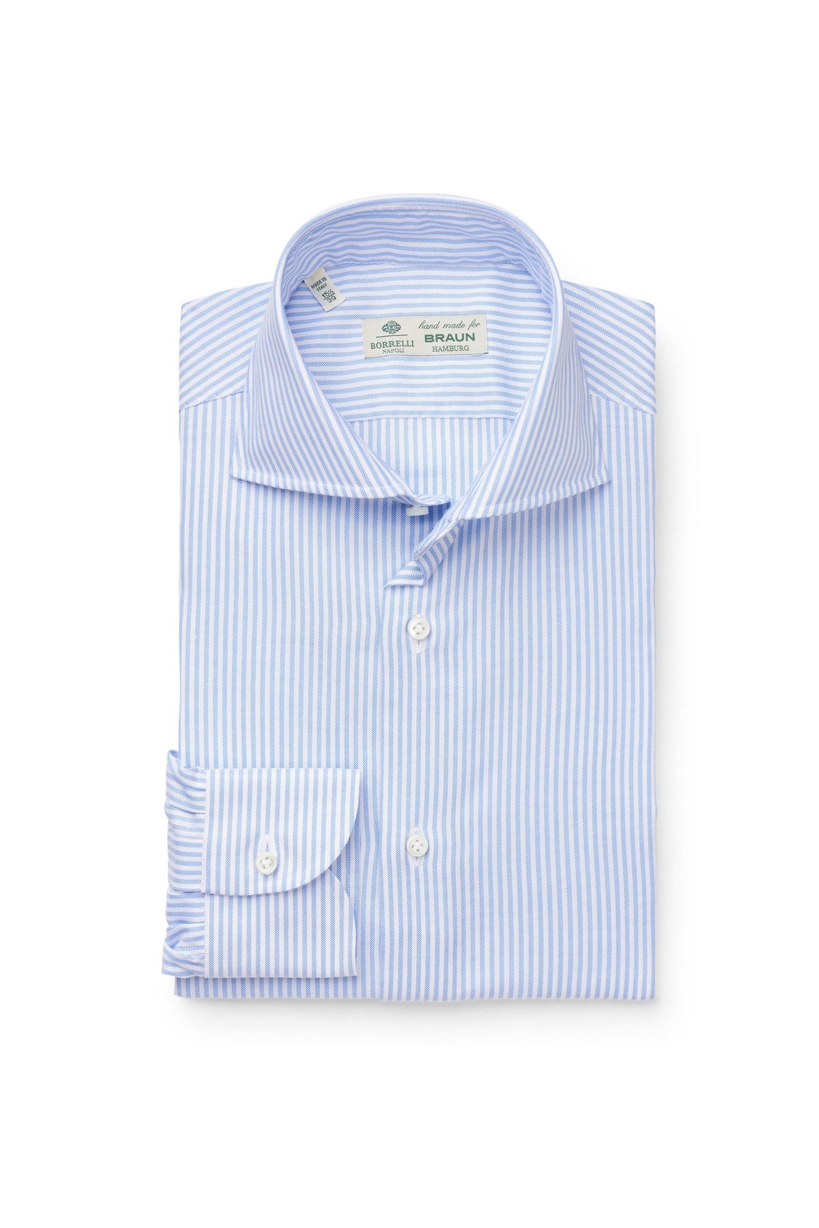 Business shirt 'Nando' shark collar light blue/white striped