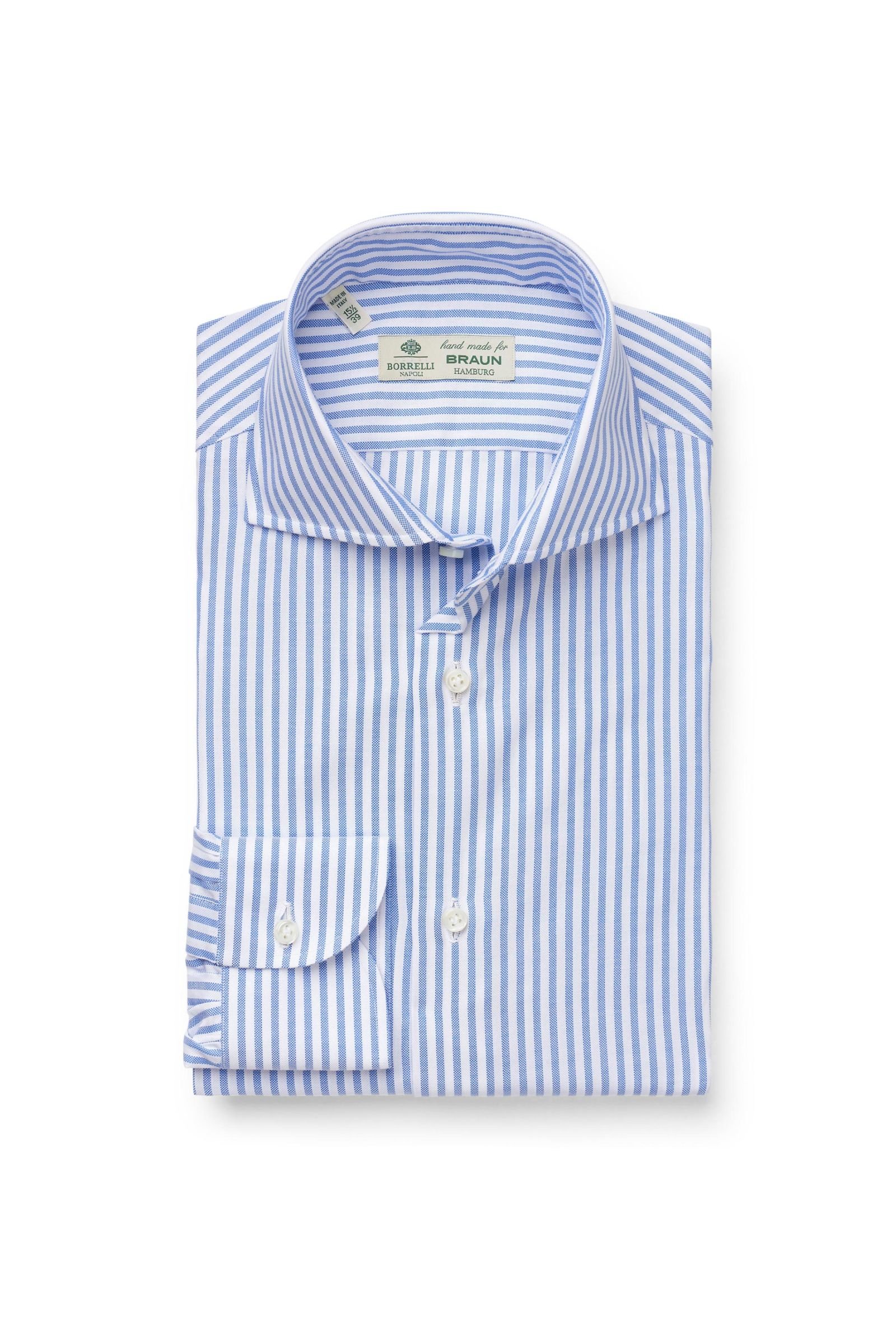 Oxford shirt 'Nando' shark collar blue/white striped