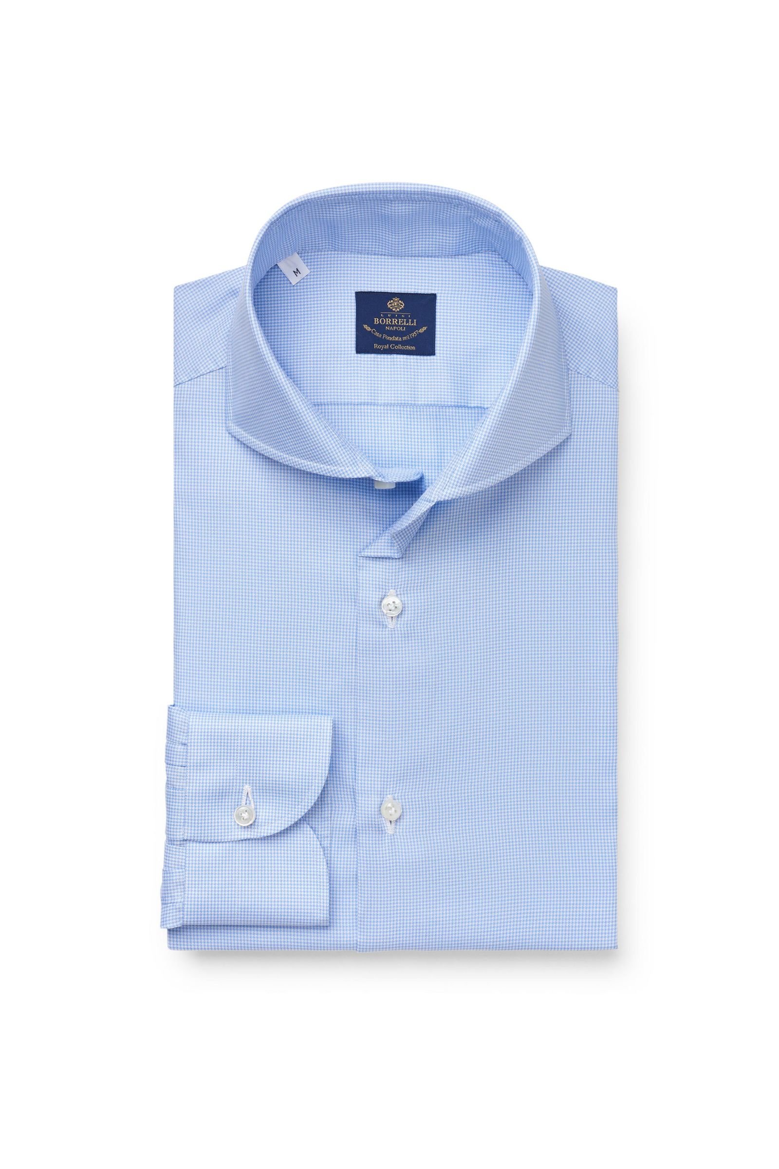 Business shirt 'Felice' shark collar light blue/white checked