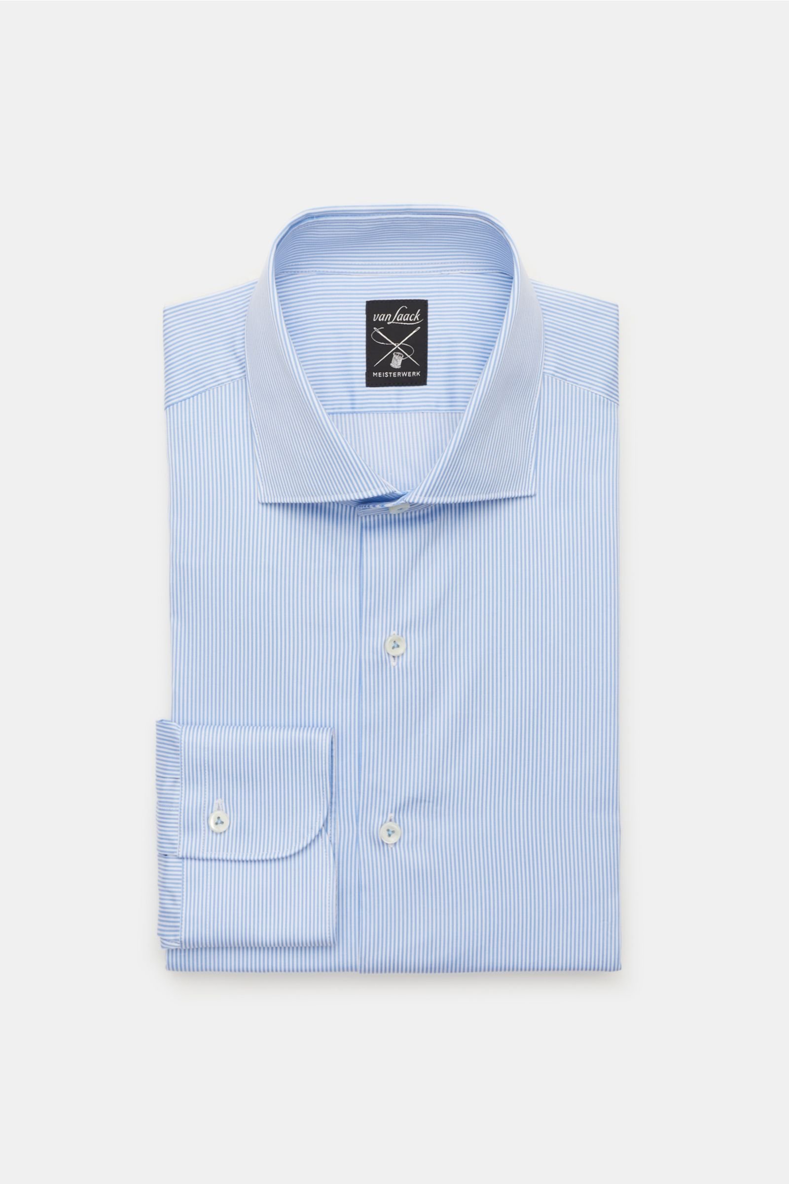 Business shirt 'Mivara Tailor Fit' shark collar light blue/white striped