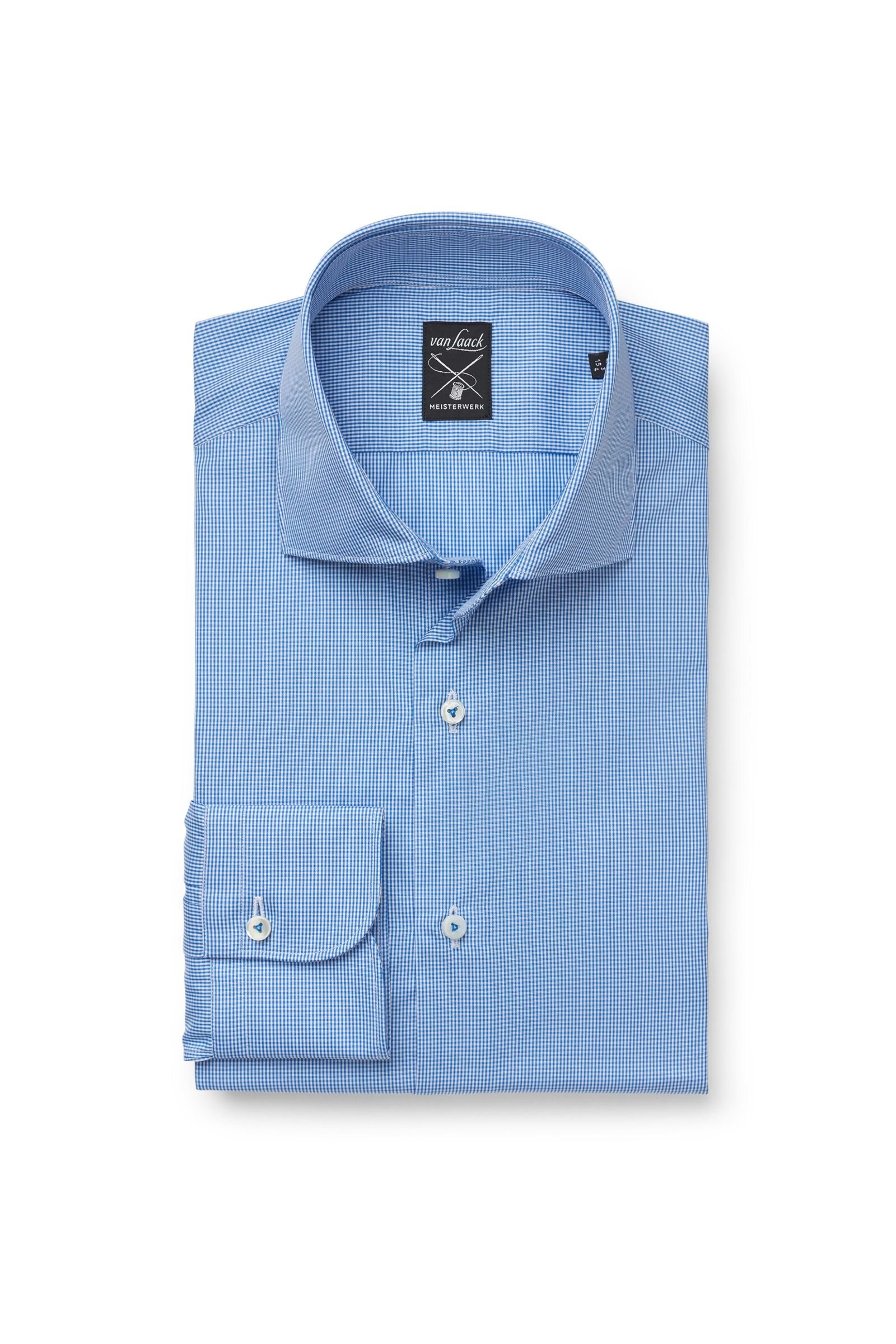 Business shirt 'Mivara Tailor Fit' shark collar grey-blue checked