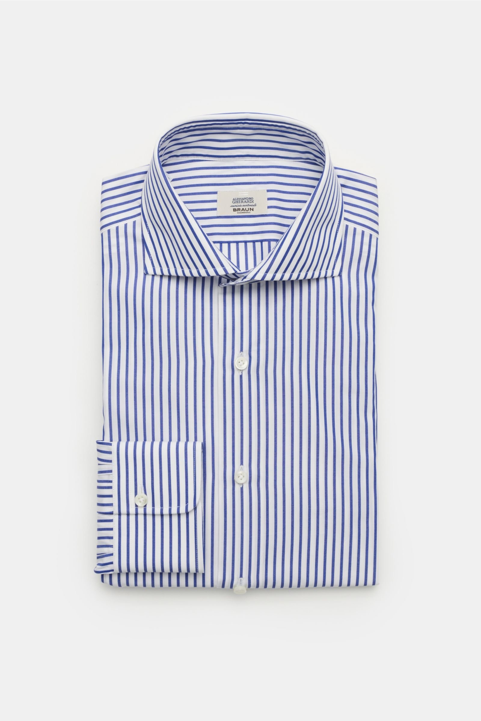 Business shirt shark collar navy/white striped