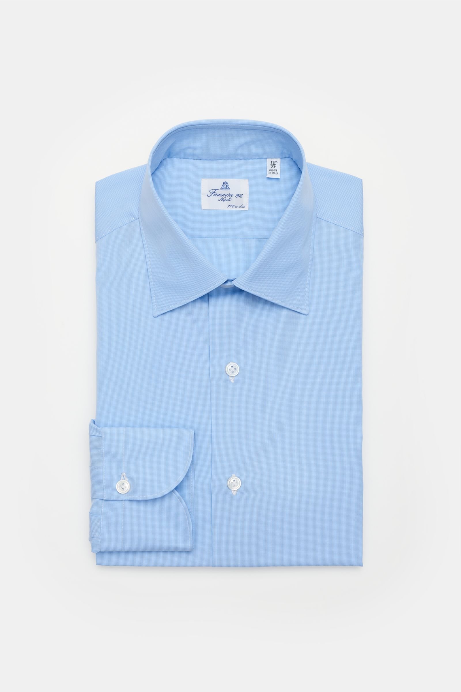 Business shirt 'Rodi Milano' New Kent collar light blue checked