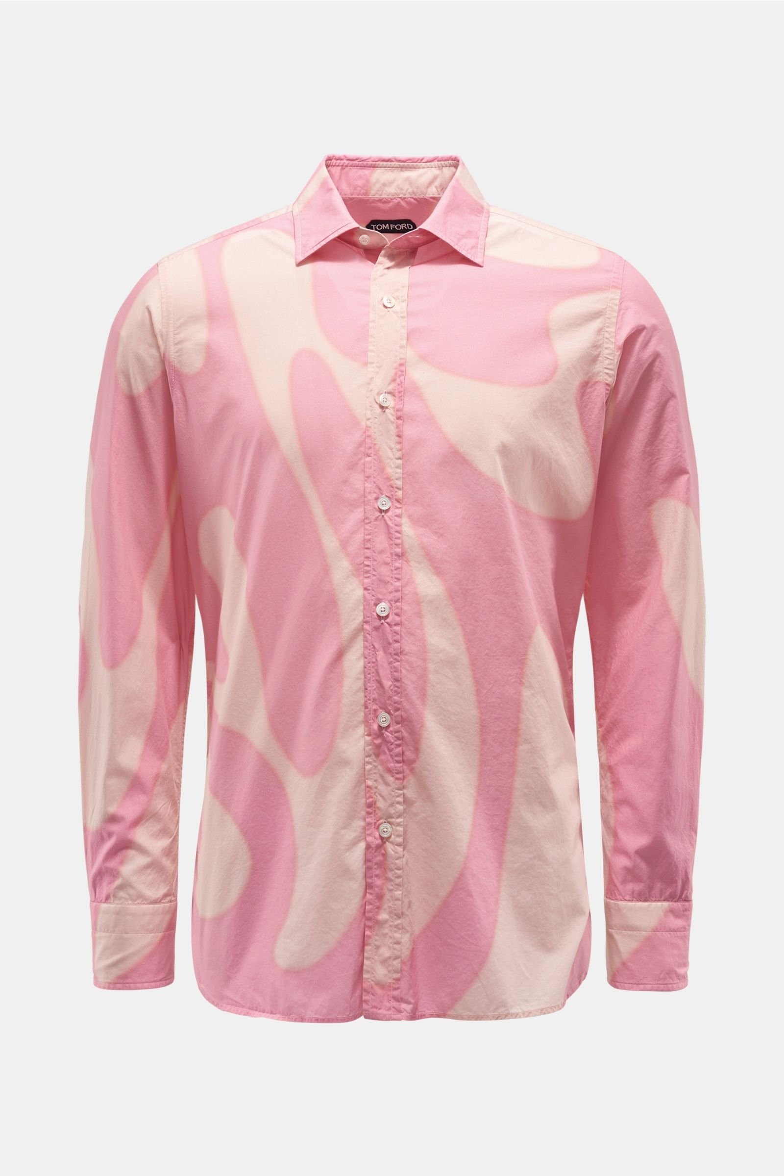 Casual shirt Kent collar rose patterned