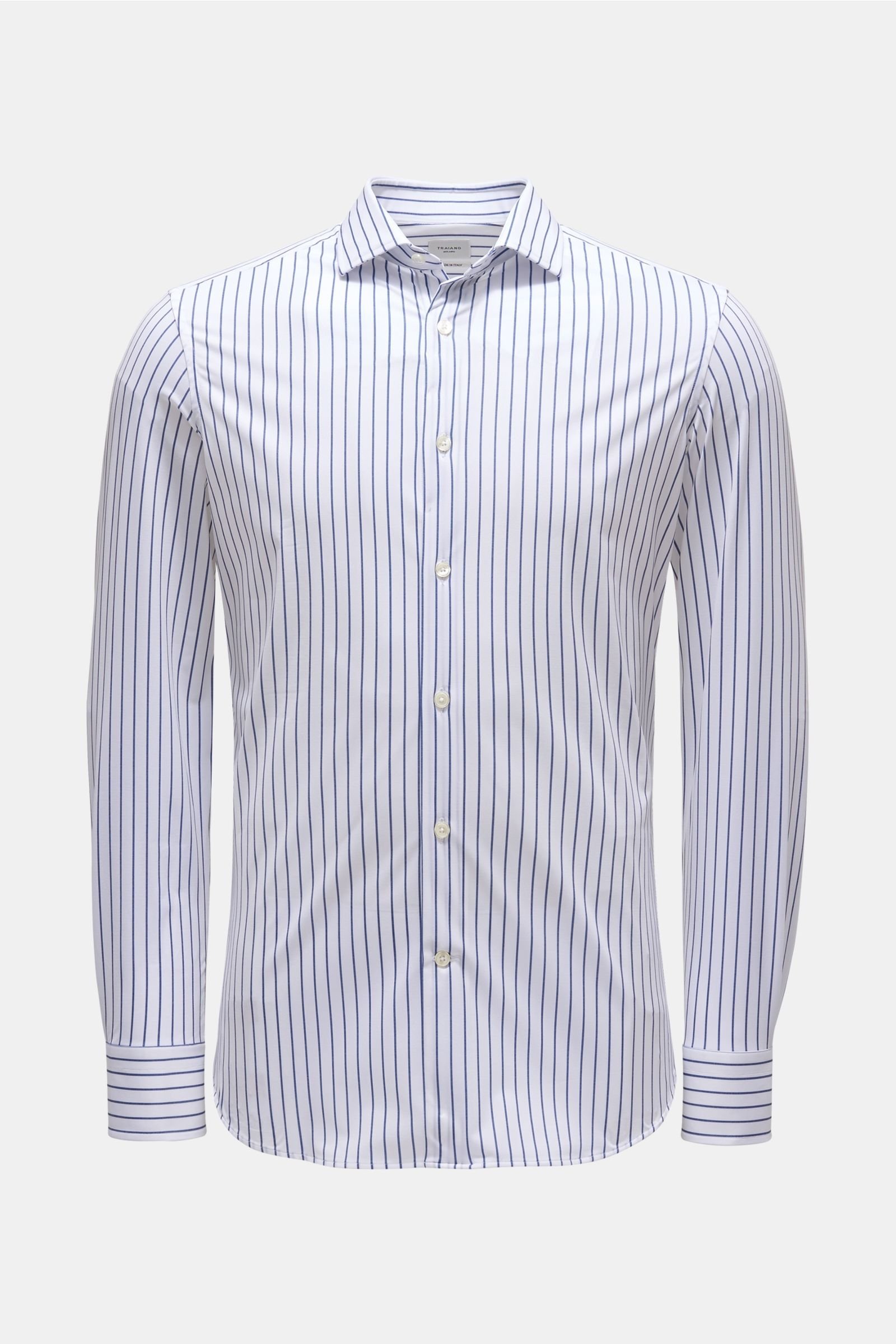 Jersey shirt 'Rossini Radical Shirt' shark collar white/dark blue striped