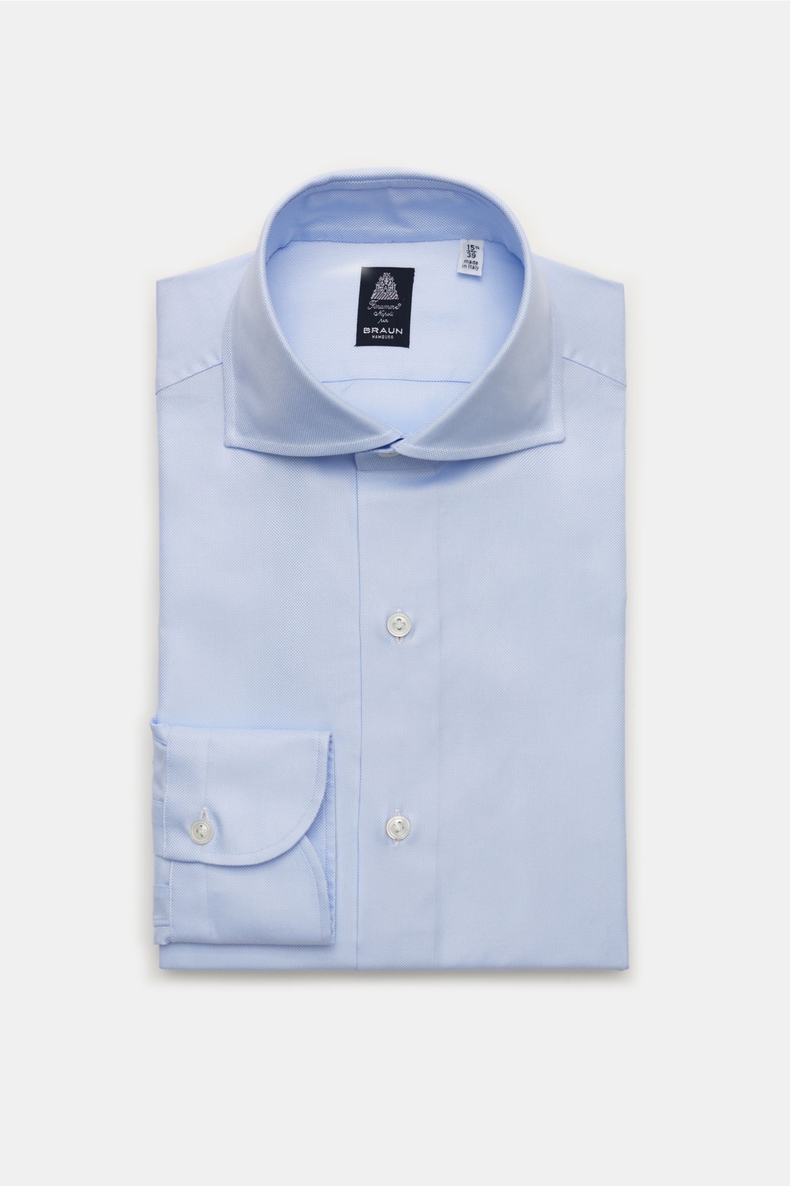 Oxford shirt 'Eduardo Napoli' shark collar light blue