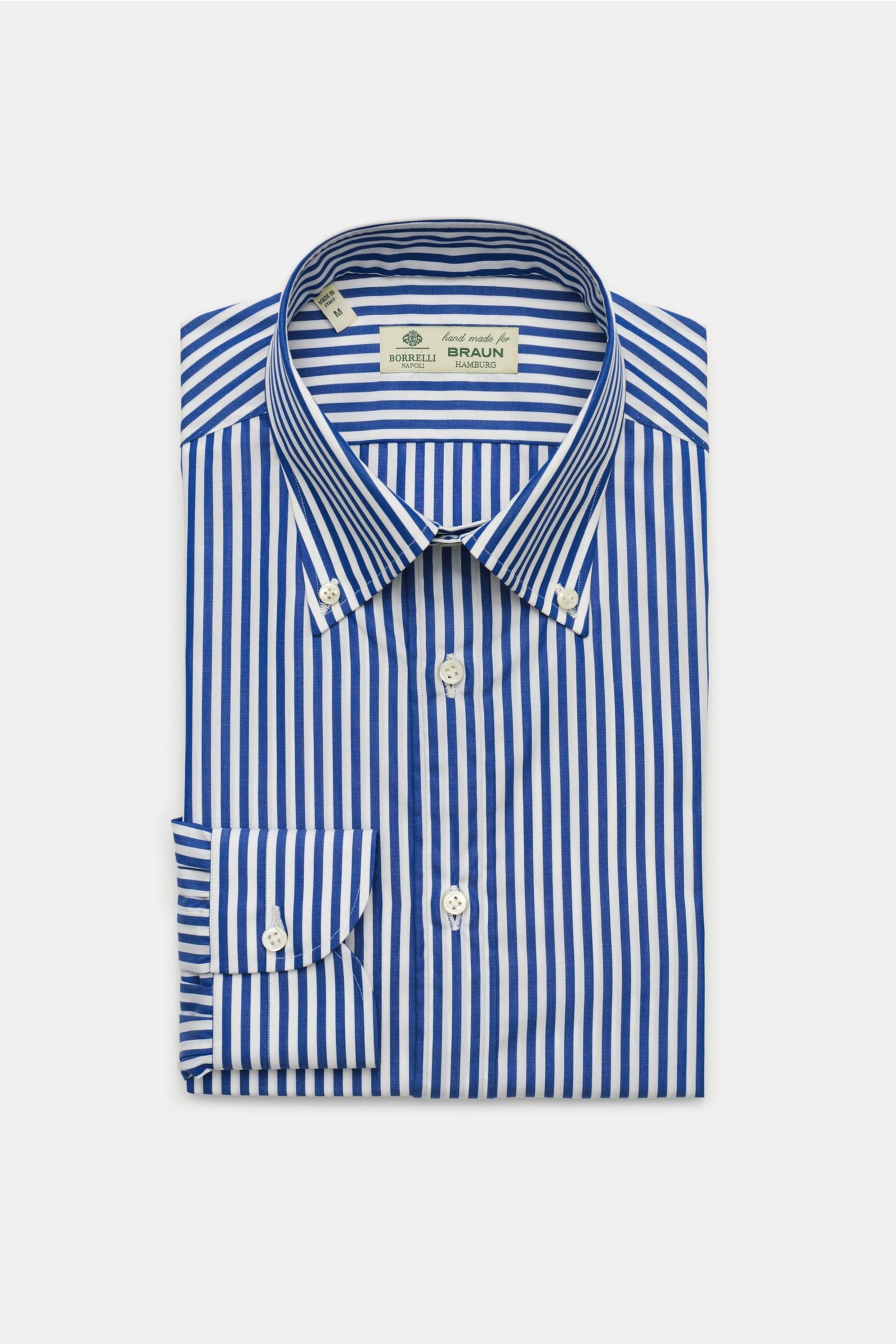 Business shirt 'Gable' button-down collar navy/white striped