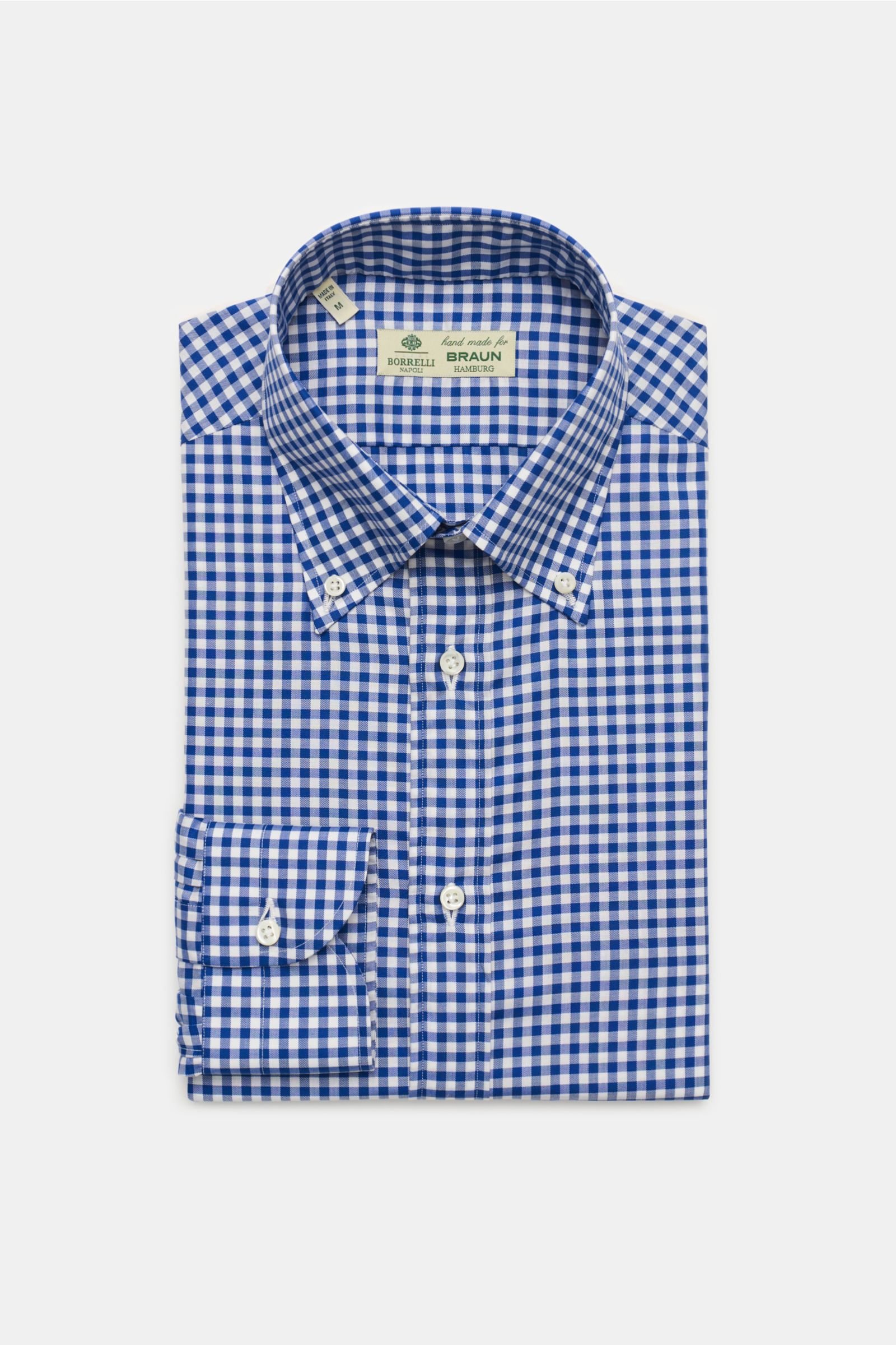 Business shirt 'Gable' button-down collar navy/white checked