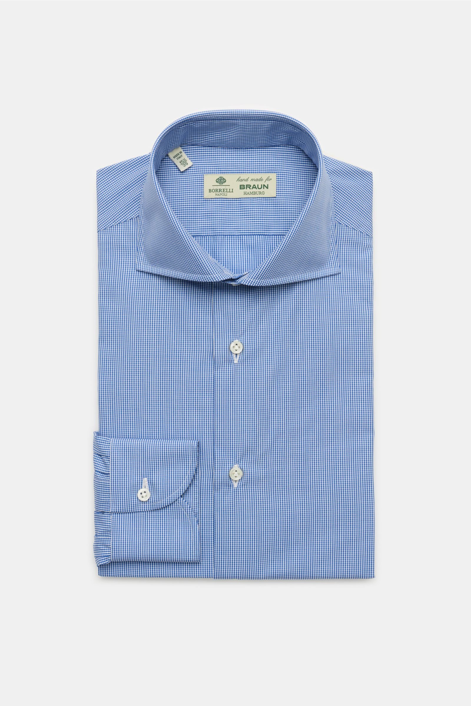 Business shirt 'Nando' shark collar dark blue/white checked