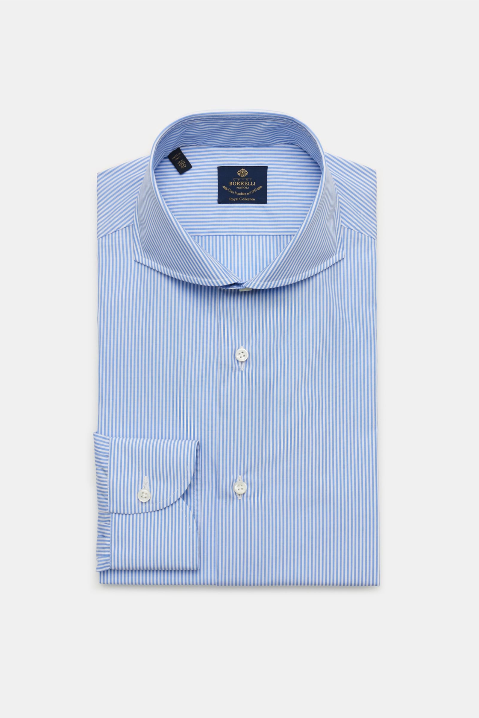 Business shirt 'Sandro' shark collar light blue/white striped