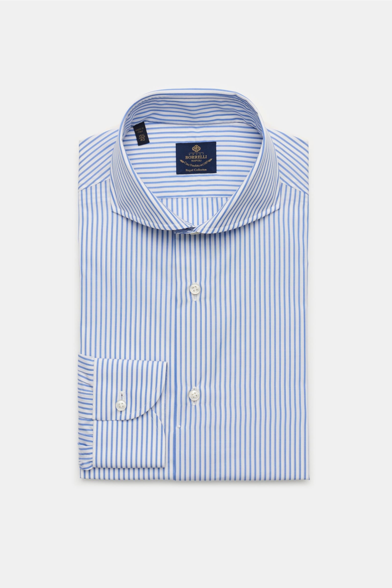 Business shirt 'Sandro' shark collar light blue/white striped