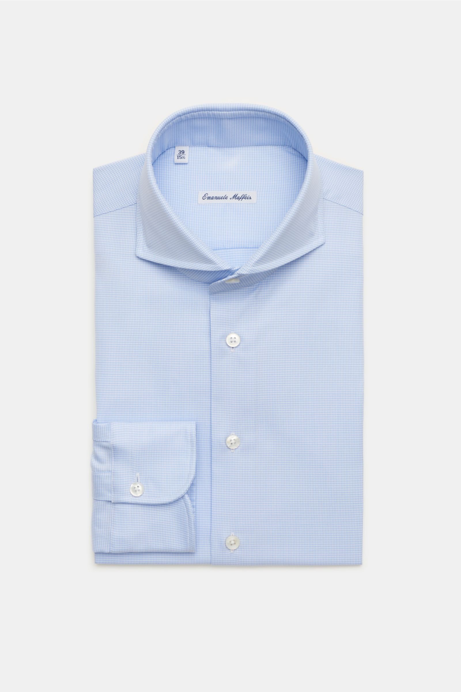Business shirt 'Ida' shark collar light blue/white checked