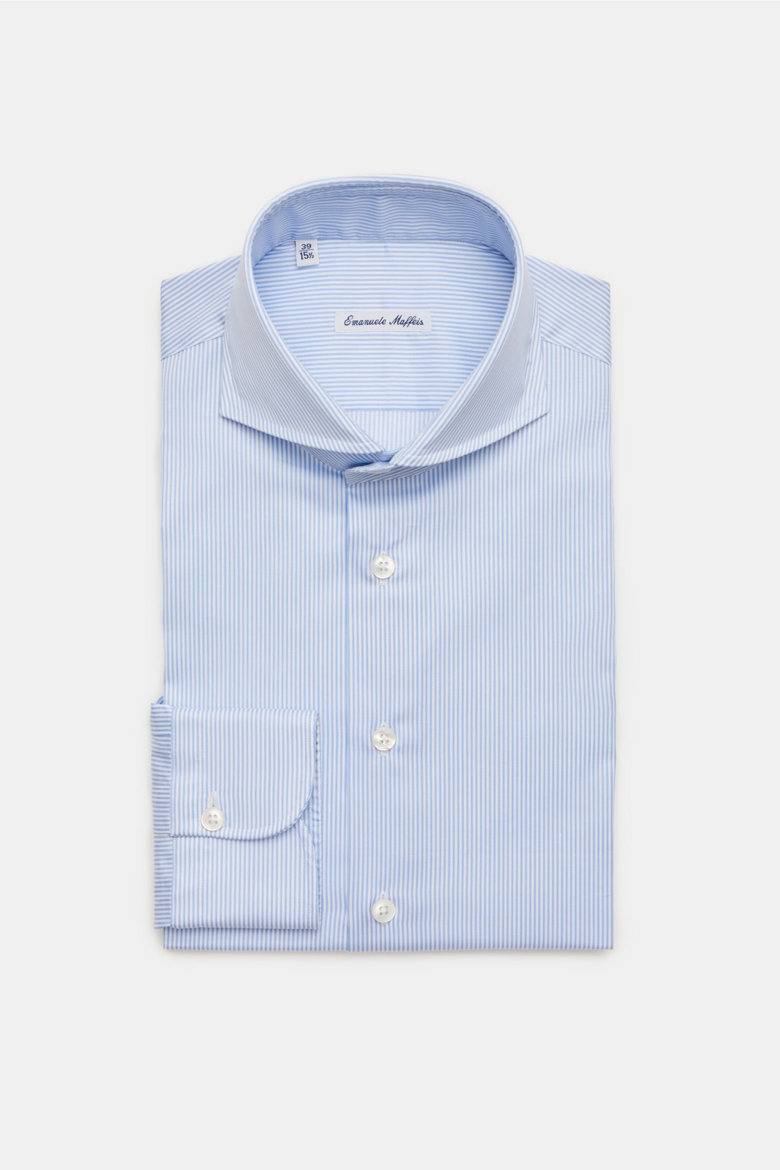 Business shirt 'Nelly' shark collar smoky blue/white striped