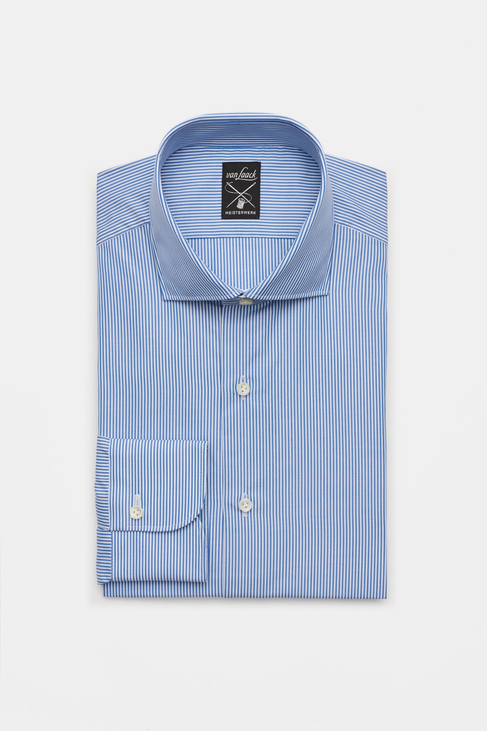 Business shirt 'Mivara Tailor Fit' shark collar grey-blue/white striped