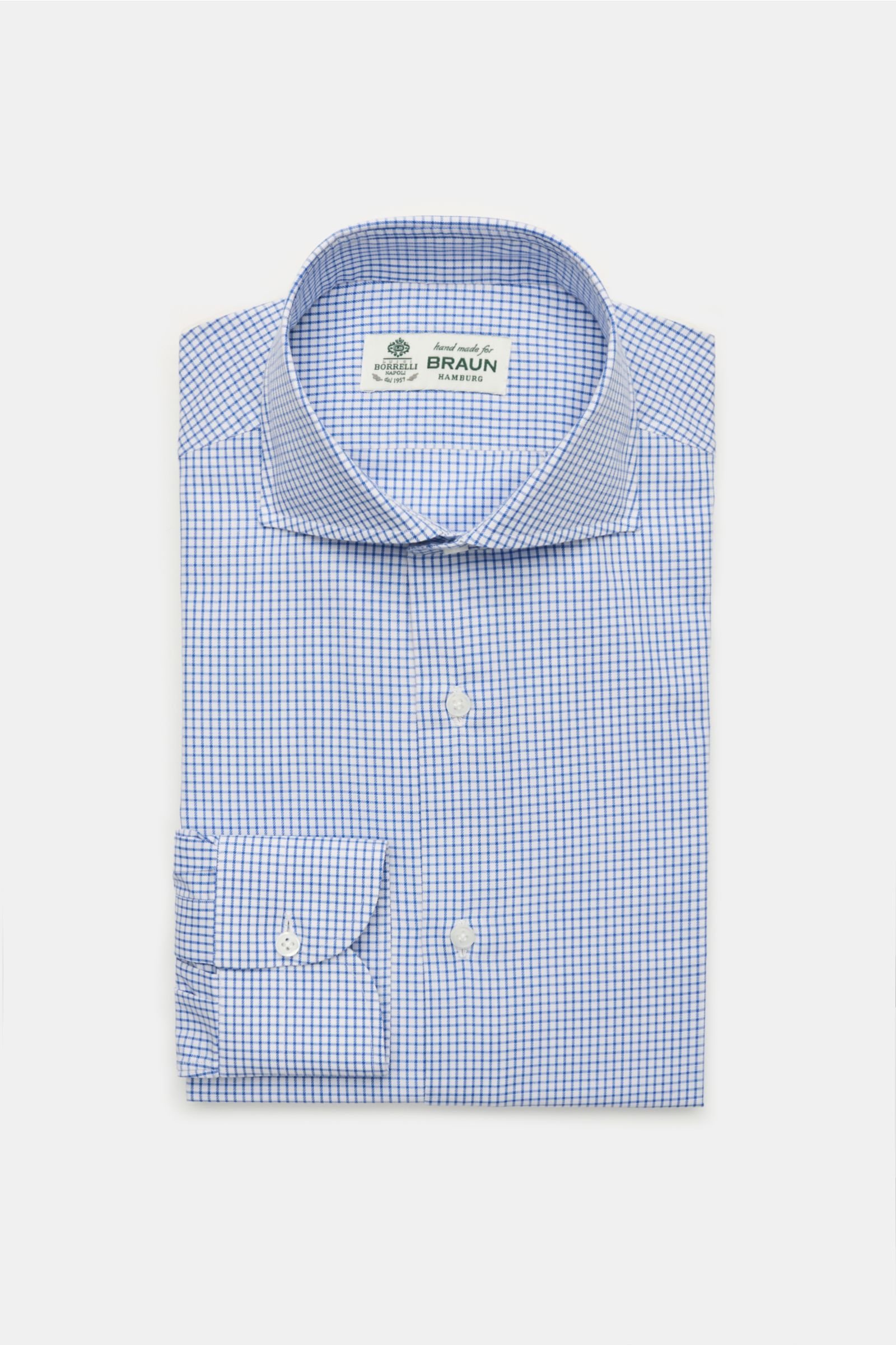 Business shirt 'Nando' shark collar dark blue/white checked