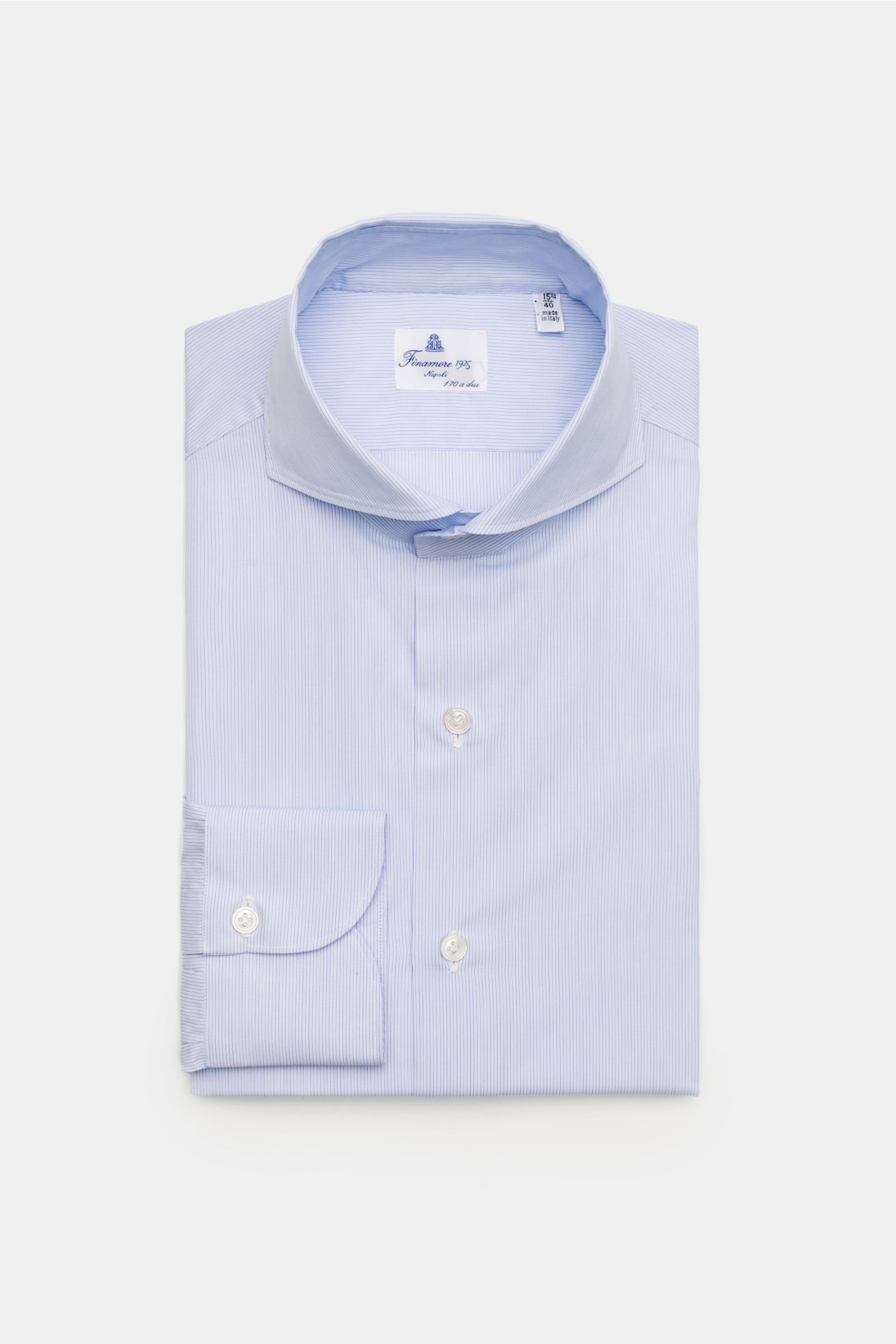 Business shirt 'Sergio Interno' shark collar pastel blue/navy striped