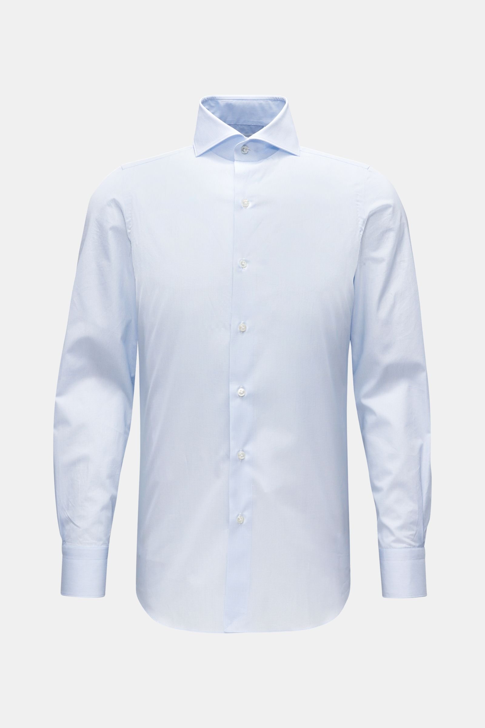 Business shirt 'Sergio Milano' shark collar blue/white checked