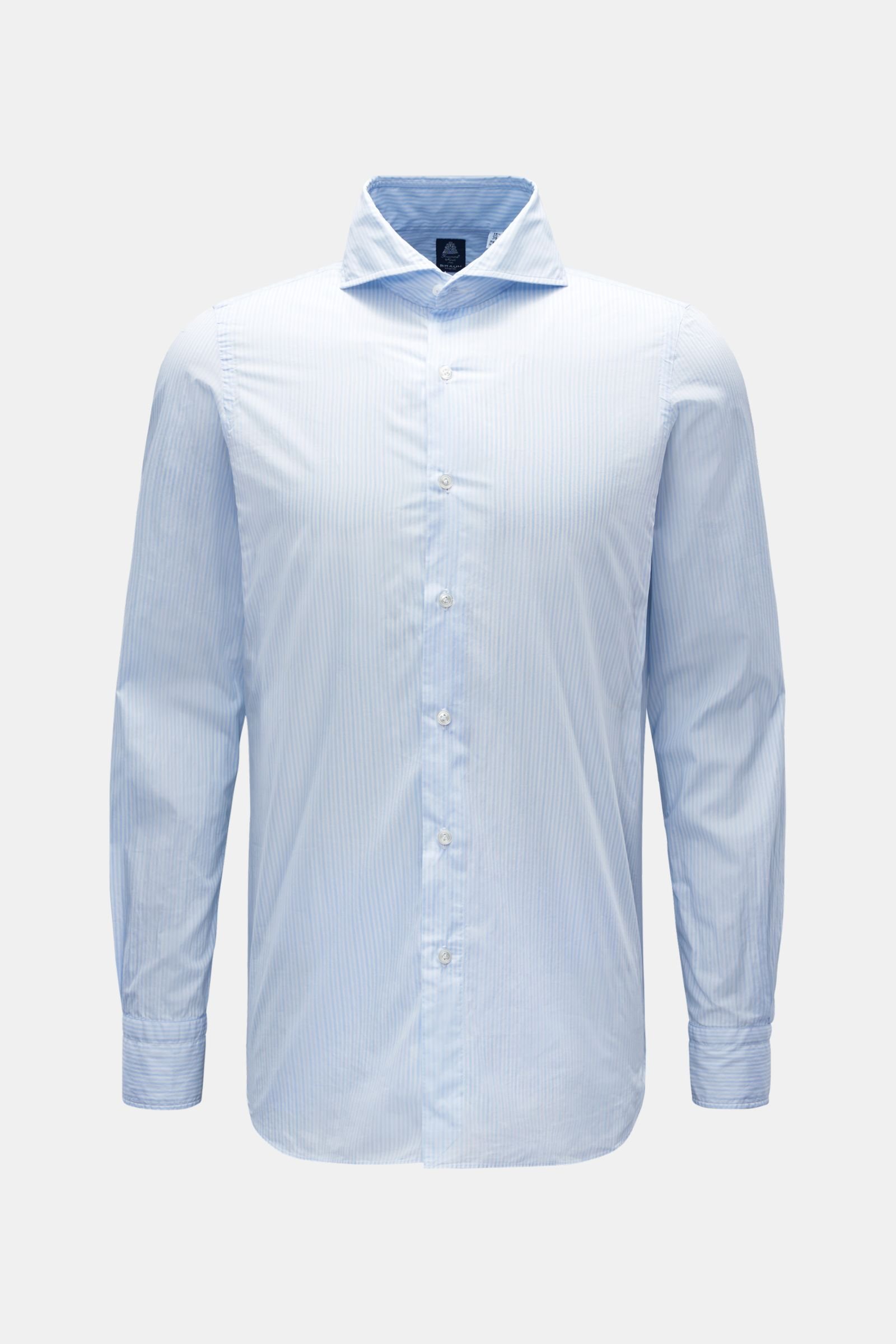 Casual shirt 'Sergio Napoli' shark collar pastel blue/white striped