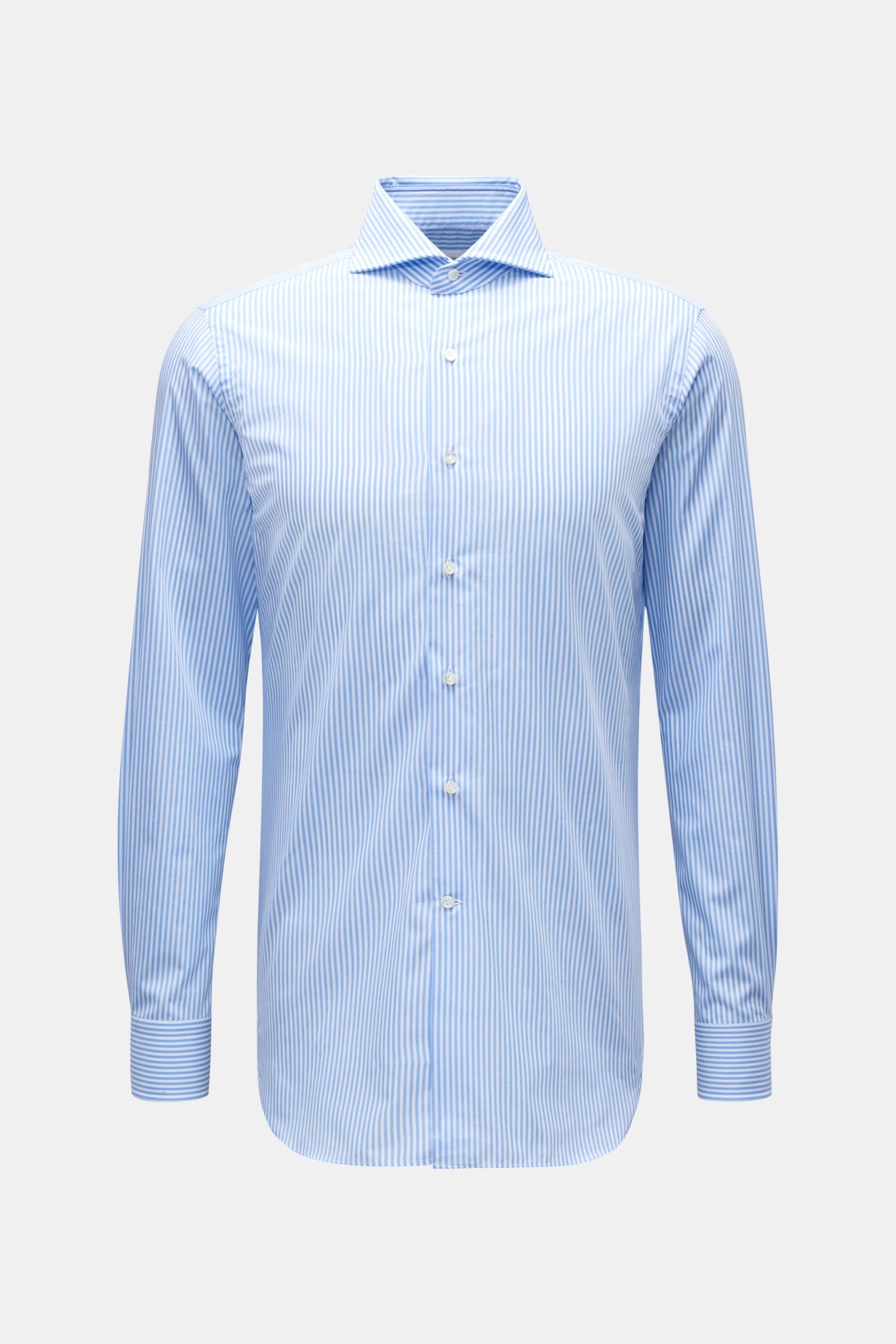 Business Hemd Haifisch-Kragen blau/weiß gestreift 