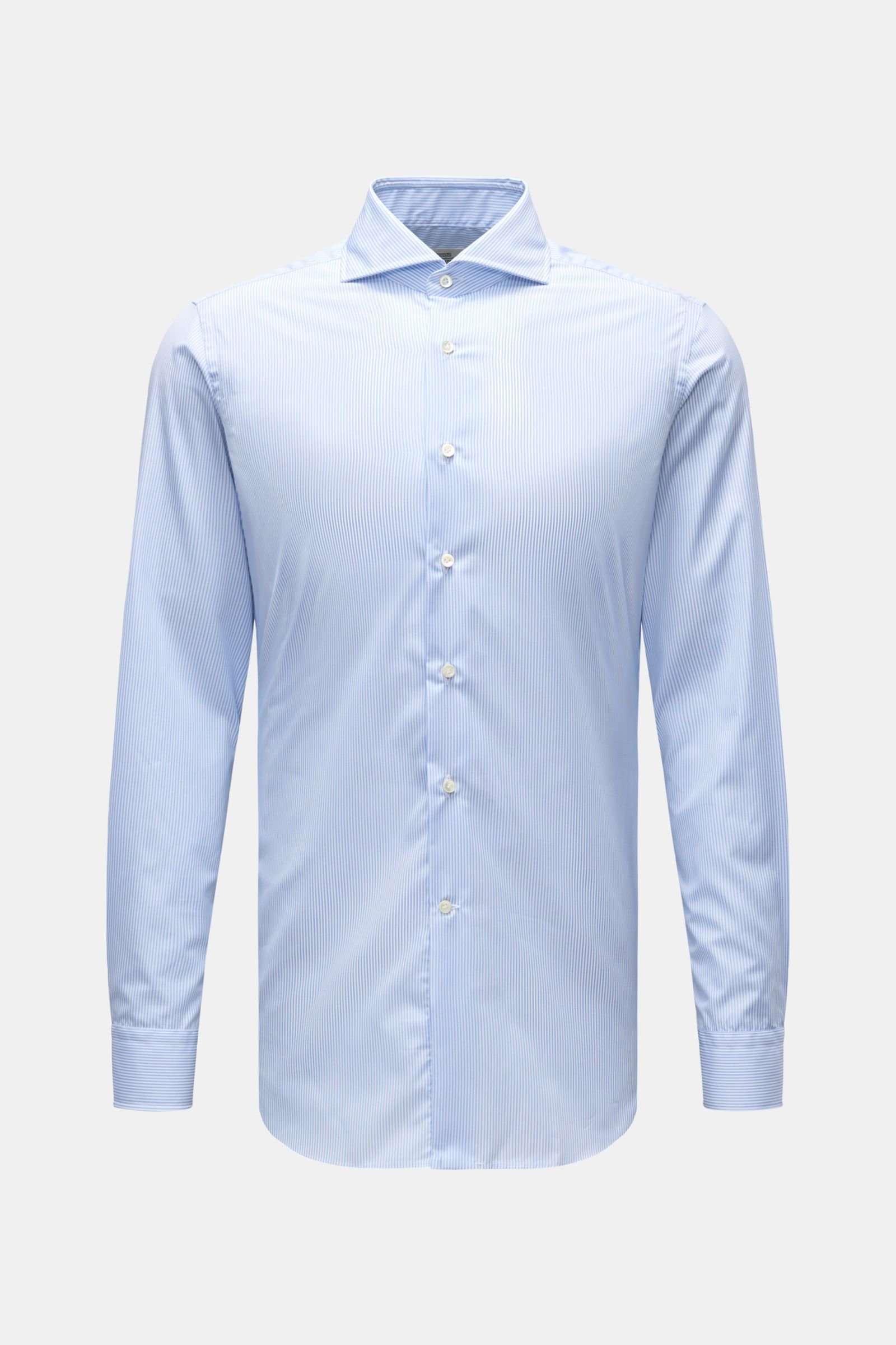 Business shirt shark collar light blue/white striped