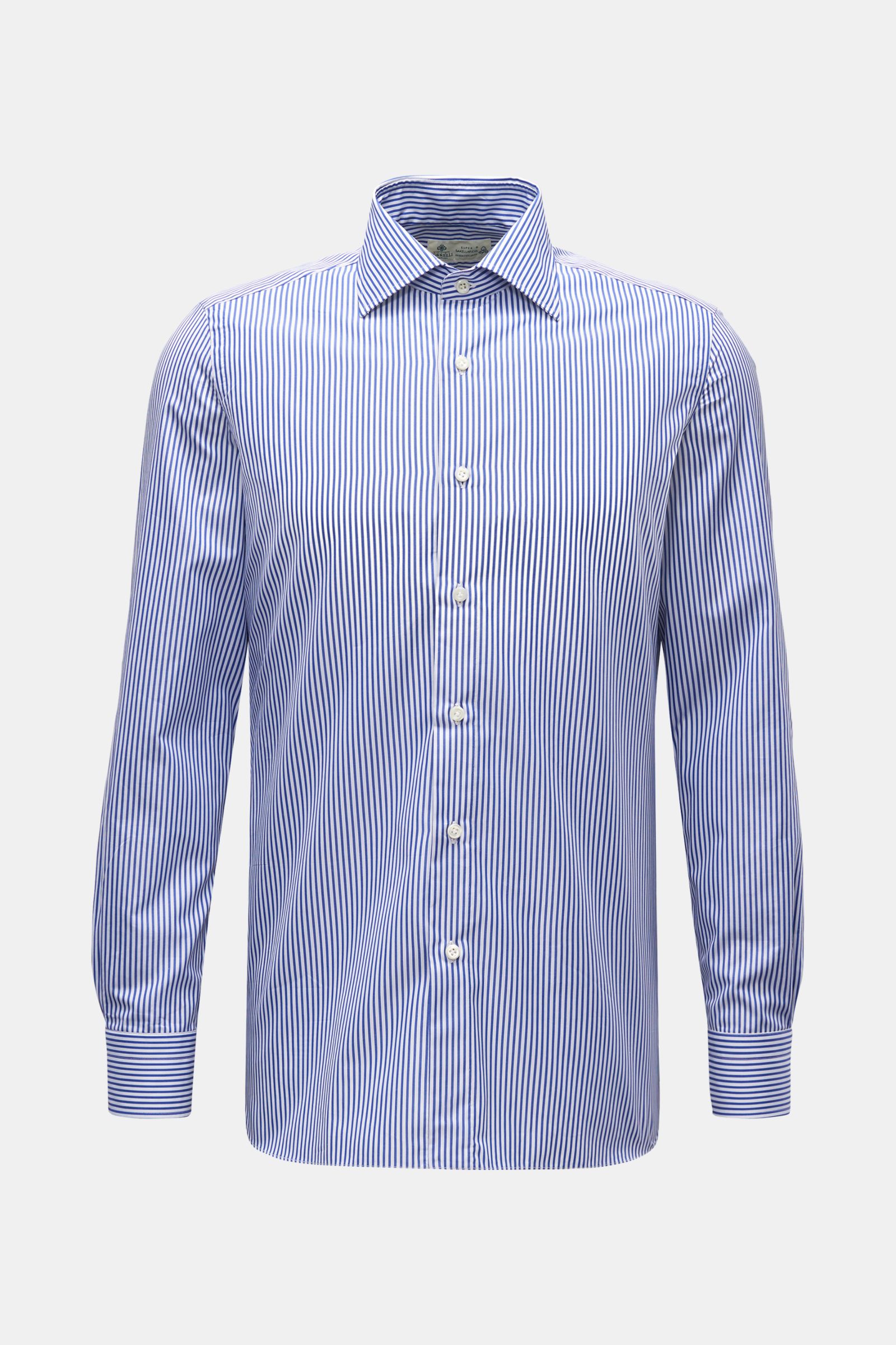 Borrelli Business shirt 'Rio' shark collar dark blue/white striped