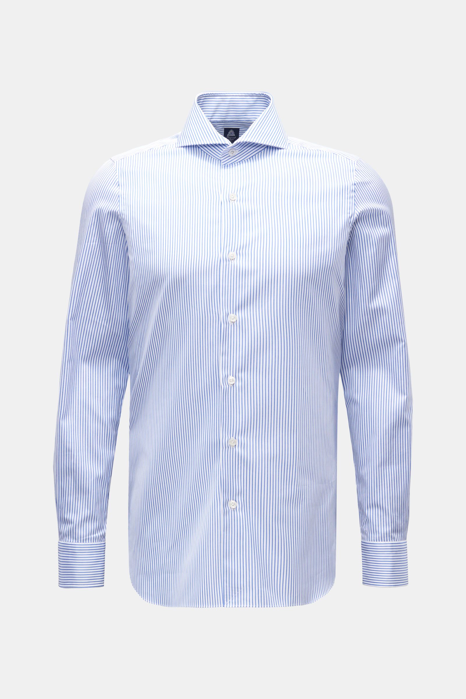 Finamore Business shirt 'Sergio Napoli' shark collar blue/white striped