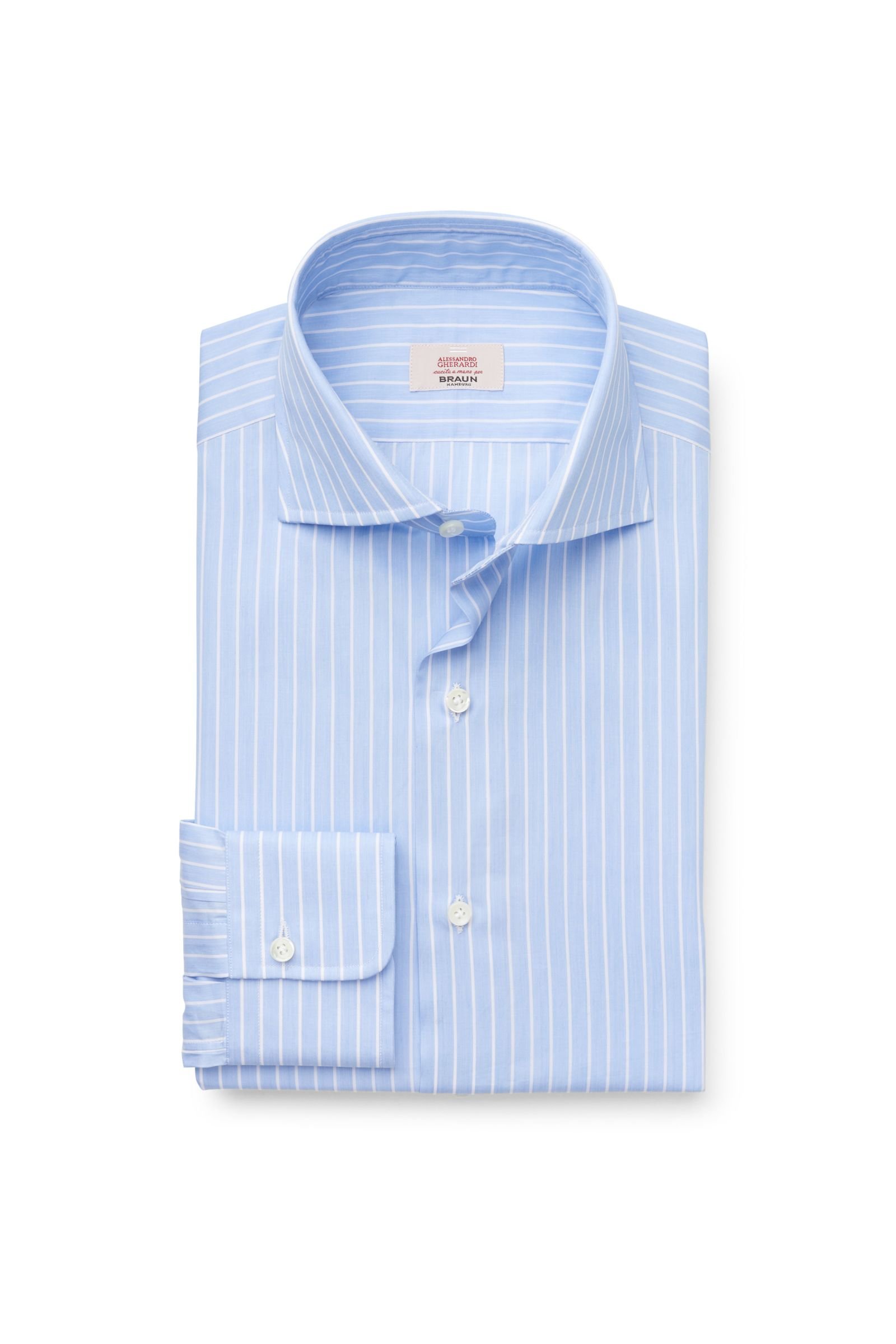 Business shirt shark collar light blue striped
