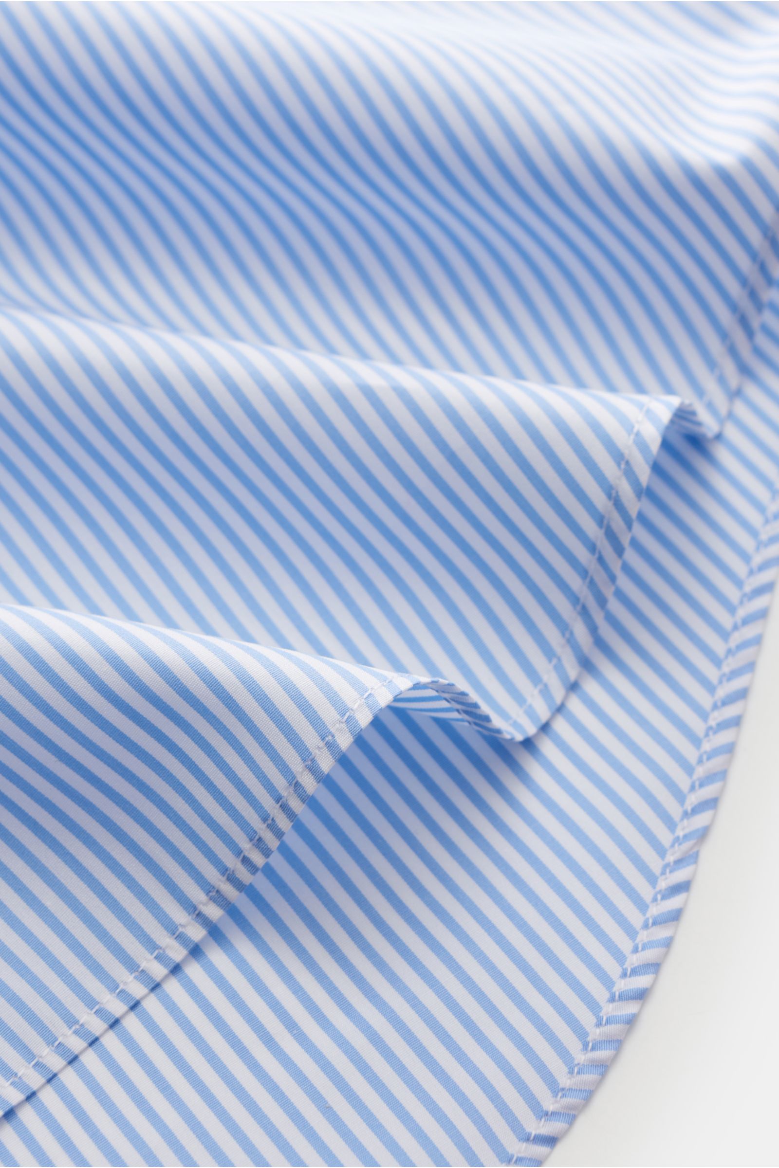 Finamore Business Hemd 'Sergio Milano' Haifisch-Kragen hellblau/weiß gestreift