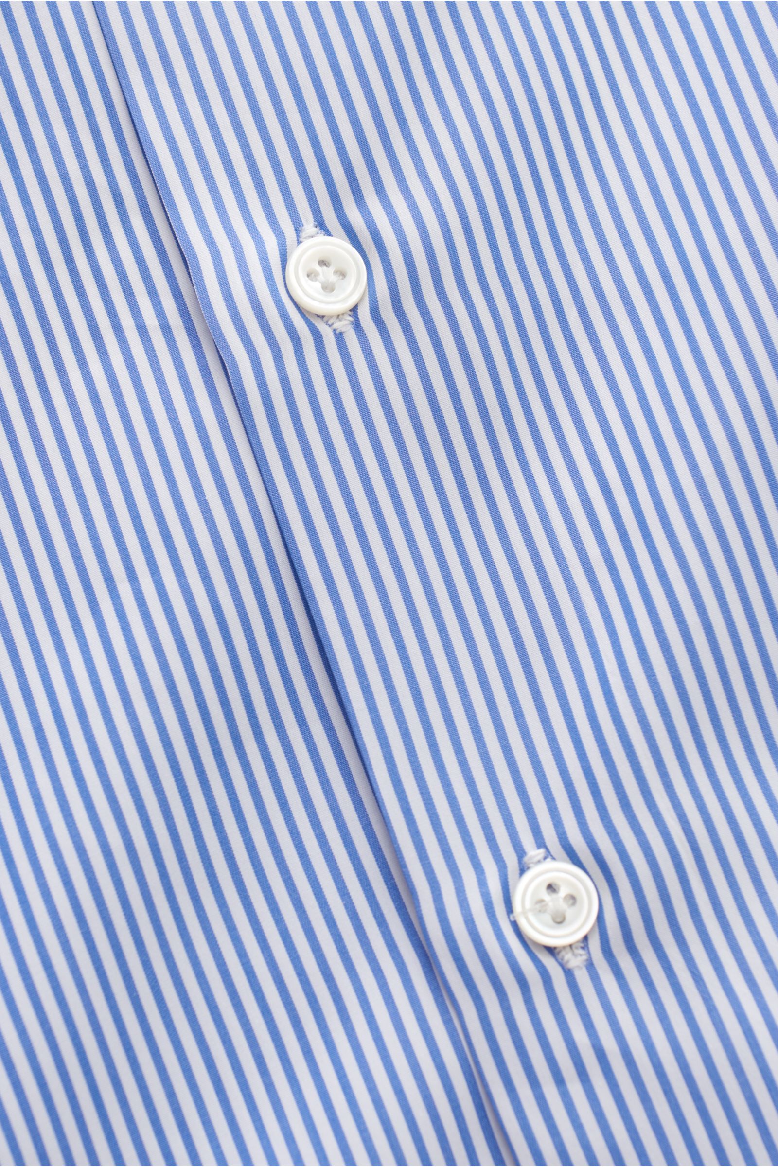 Finamore Business Hemd 'Sergio Milano' Haifisch-Kragen blau/weiß gestreift