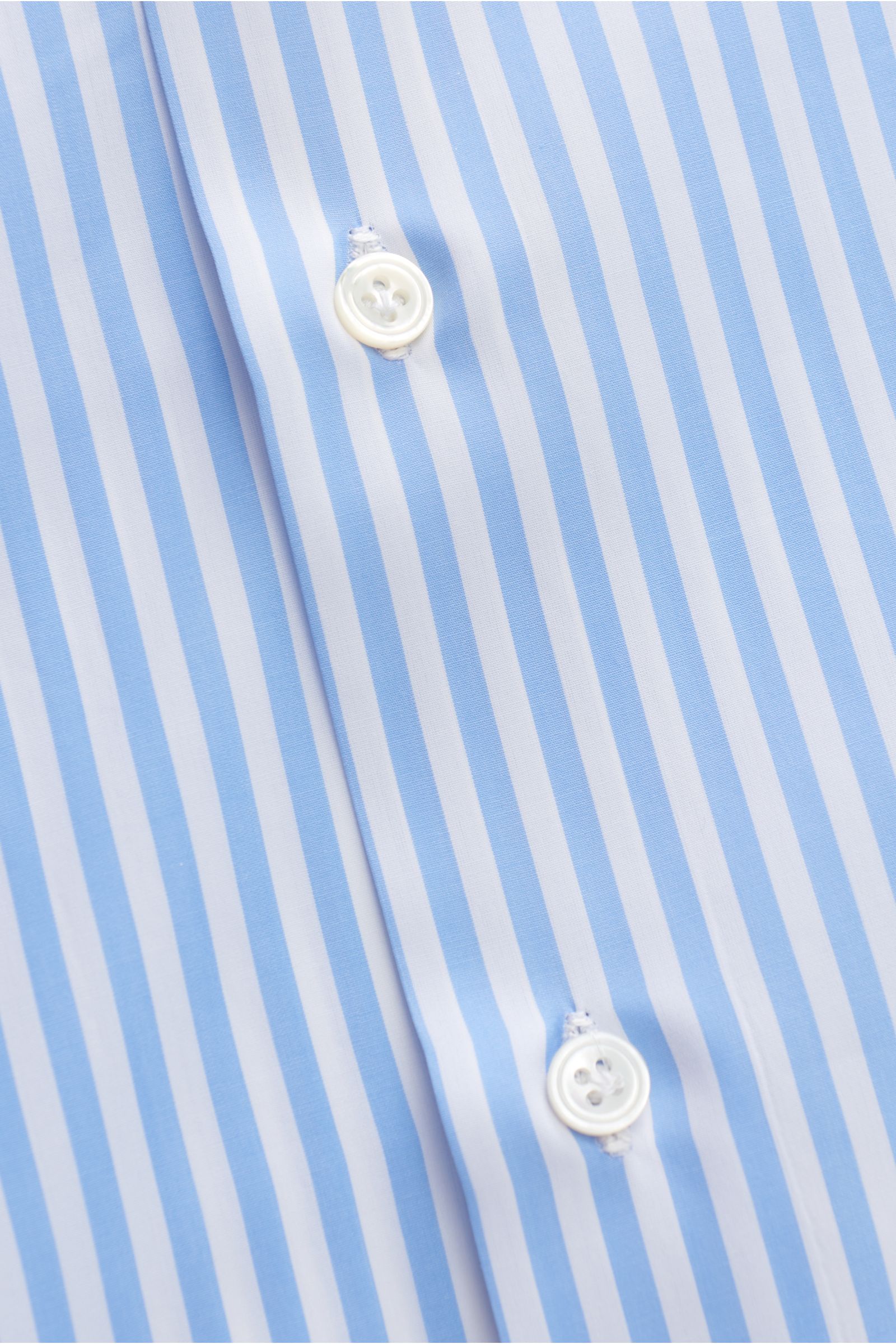 Finamore Business Hemd 'Sergio Milano' Haifisch-Kragen hellblau/weiß gestreift