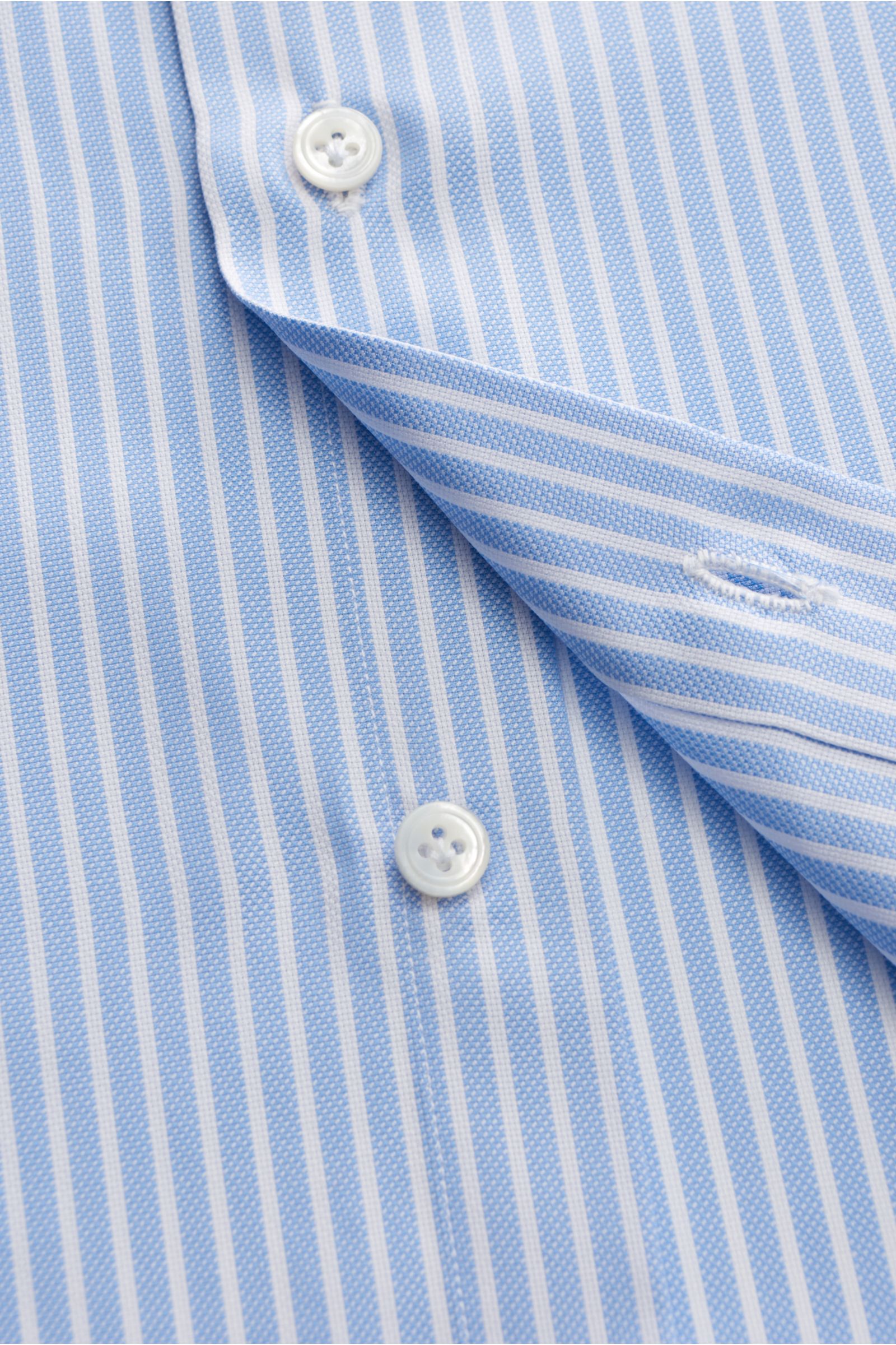 Finamore Business Hemd 'Sergio Napoli' Haifisch-Kragen hellblau/weiß gestreift