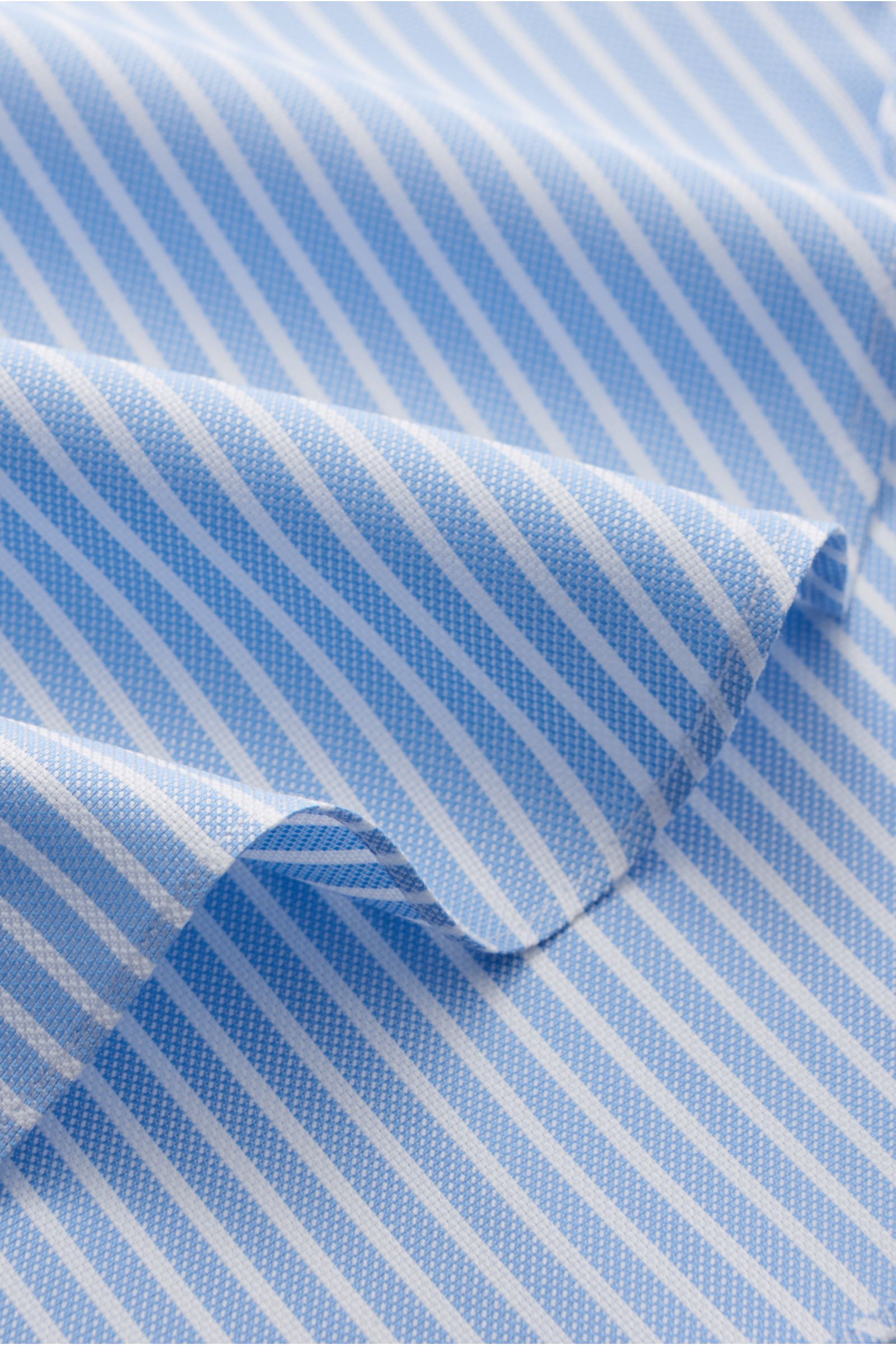 Finamore Business Hemd 'Sergio Napoli' Haifisch-Kragen hellblau/weiß gestreift