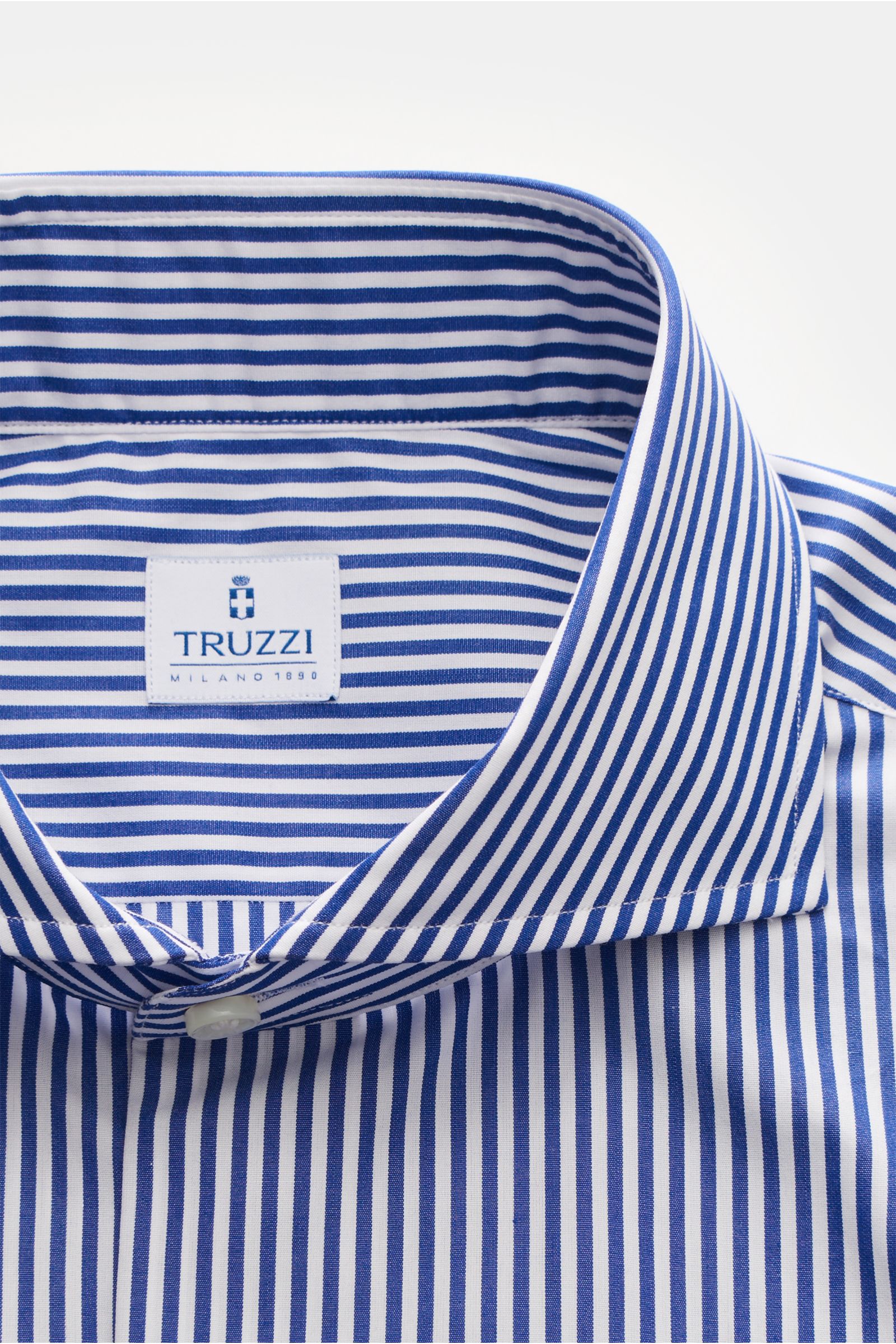 Truzzi Business Hemd Haifisch-Kragen 'Napoli Busto' dunkelblau/weiß gestreift