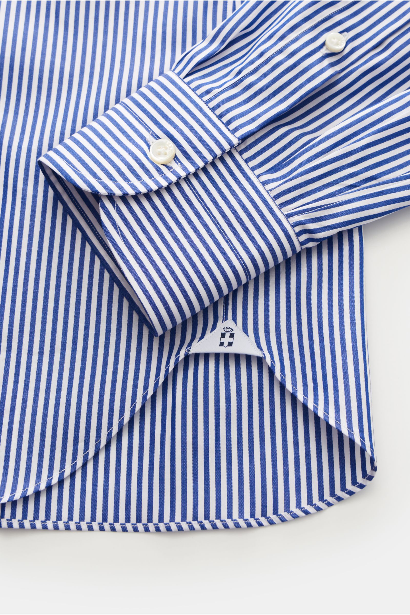 Truzzi Business Hemd Haifisch-Kragen 'Napoli Busto' dunkelblau/weiß gestreift