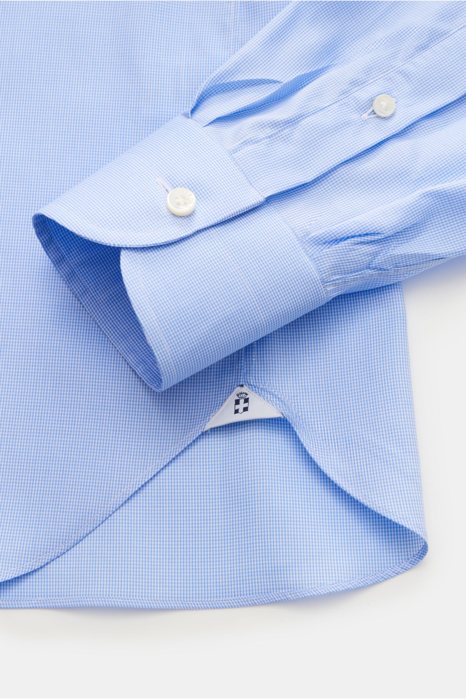 Truzzi Business Hemd Haifisch-Kragen 'Napoli Busto' hellblau/weiß kariert