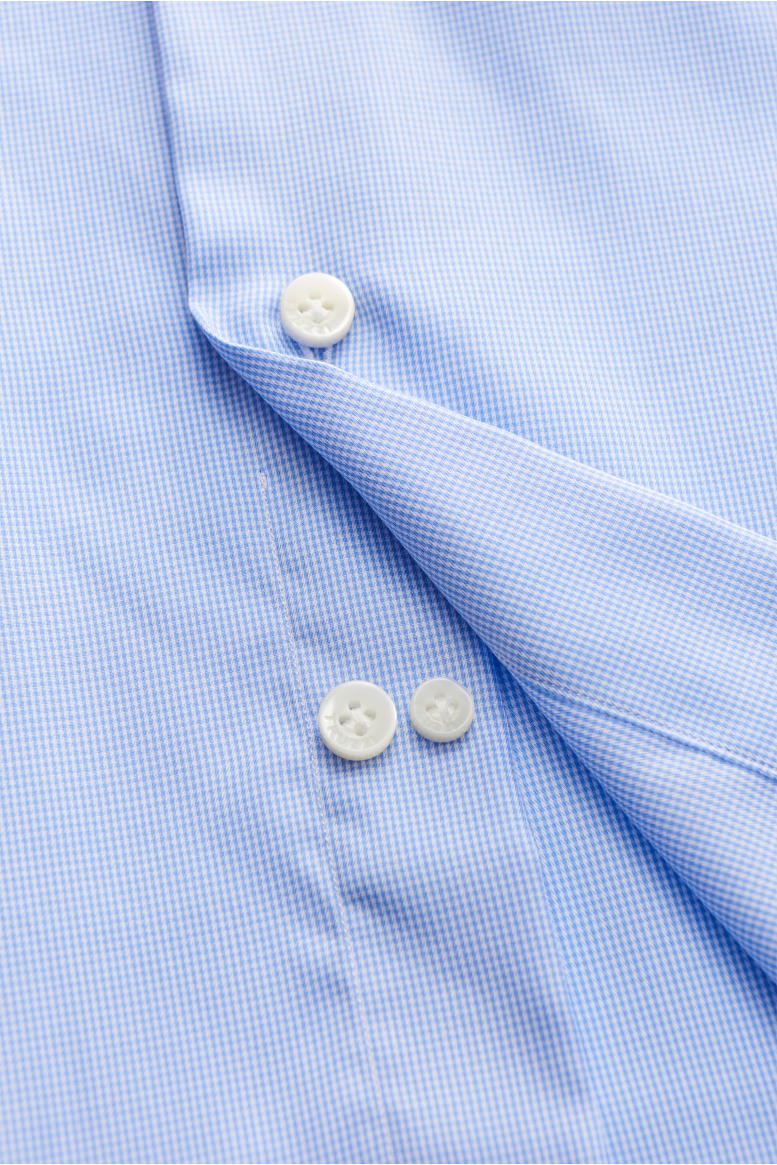 Truzzi Business Hemd Haifisch-Kragen 'Napoli Busto' hellblau/weiß kariert