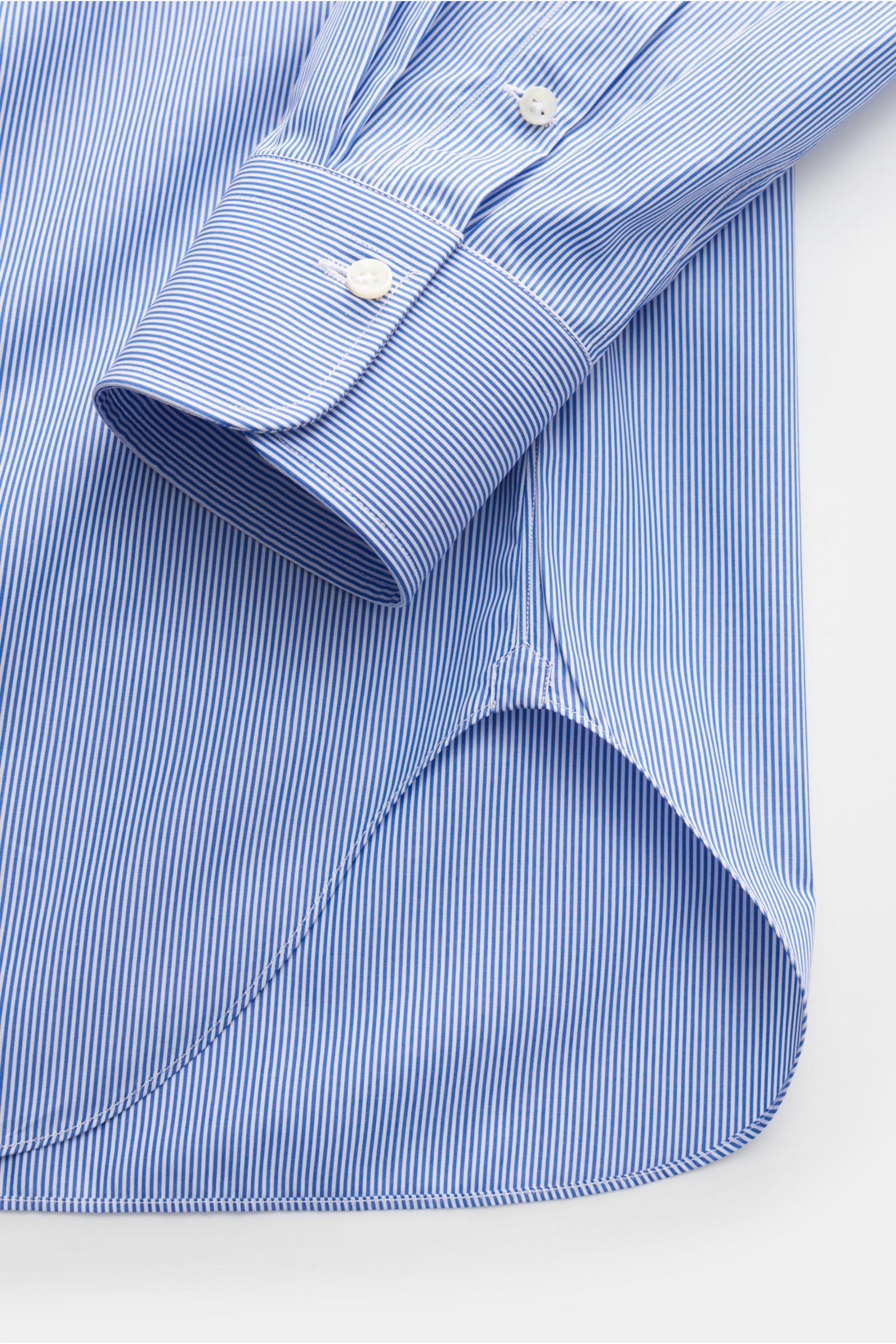 Gherardi Business Hemd Haifisch-Kragen dunkelblau/weiß gestreift