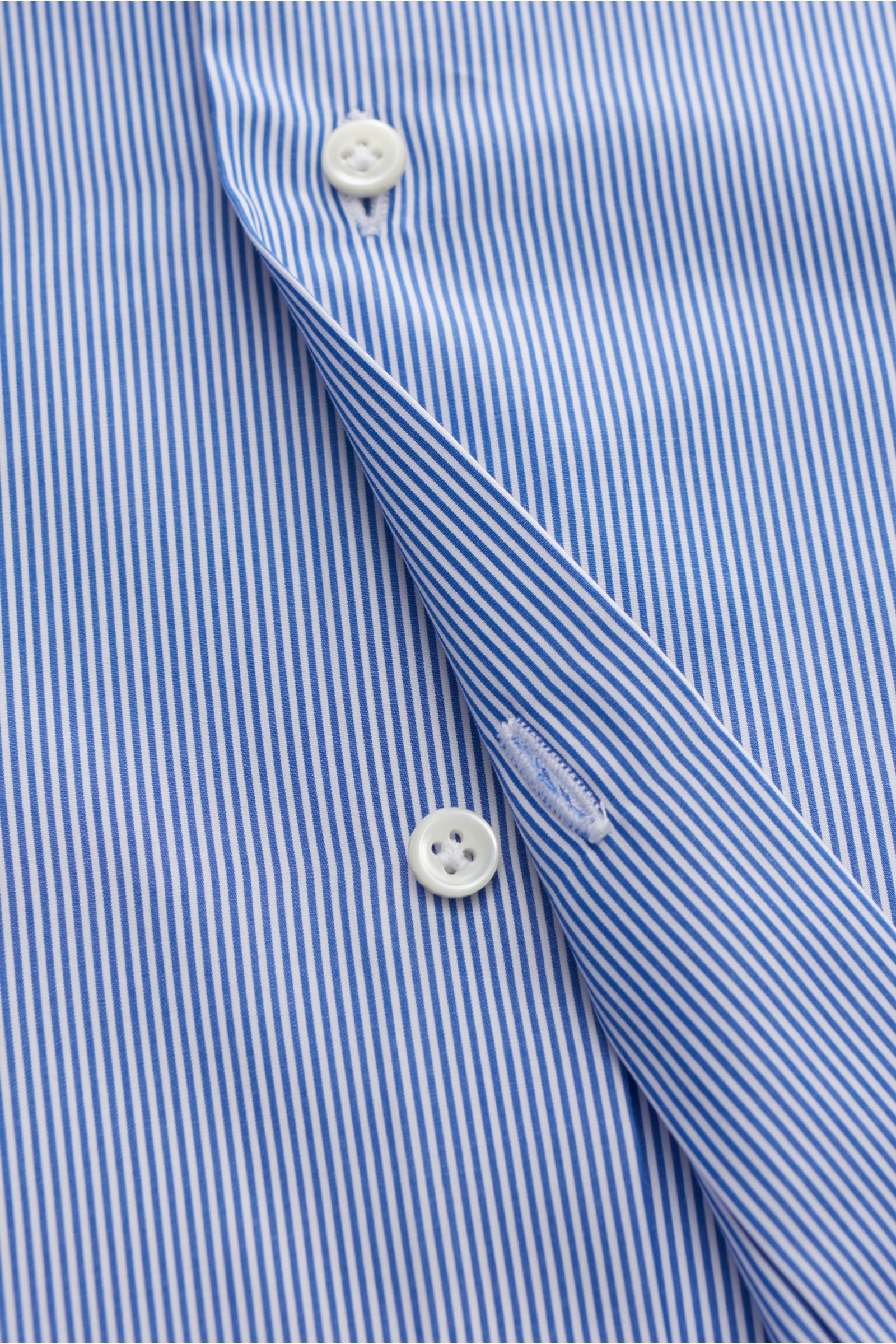 Gherardi Business Hemd Haifisch-Kragen dunkelblau/weiß gestreift