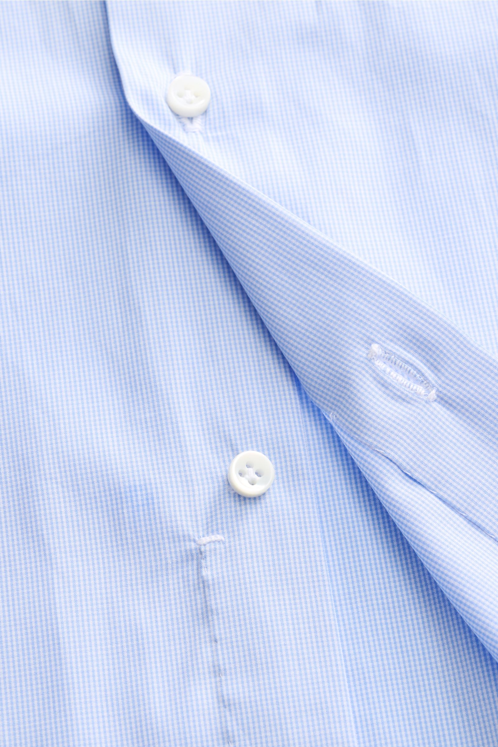 Borrelli Business shirt 'Nando' shark collar light blue/white checked