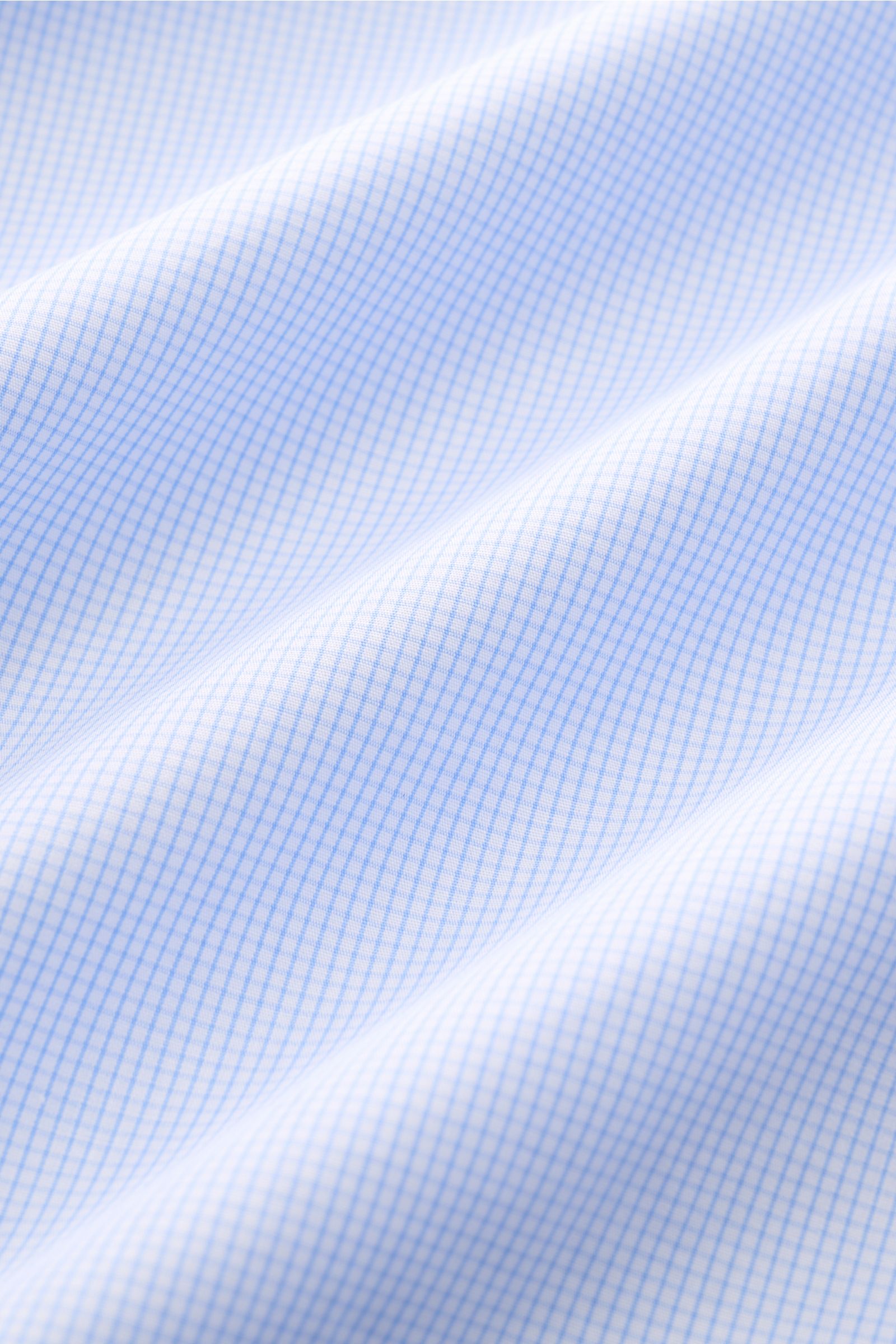 Borrelli Business shirt 'Nando' shark collar light blue/white checked