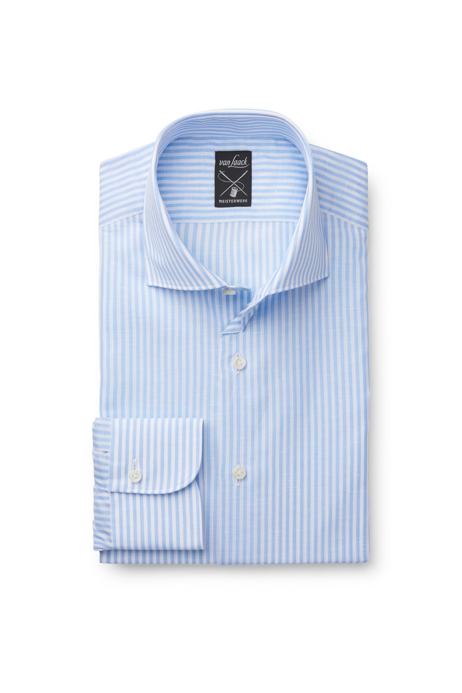 Business shirt 'Mivara Tailor Fit' shark collar light blue striped