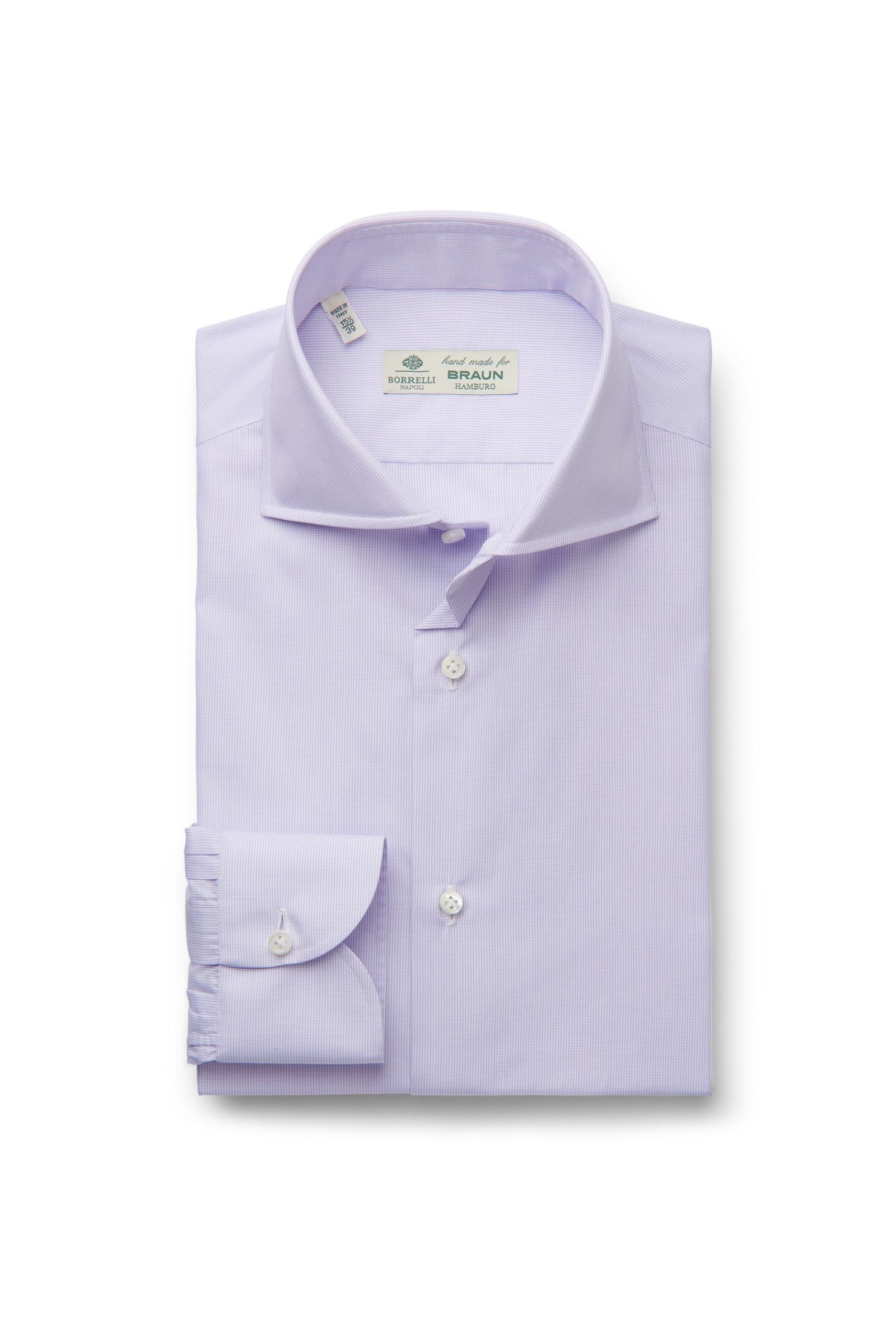 Business shirt 'Nando' shark collar purple checked