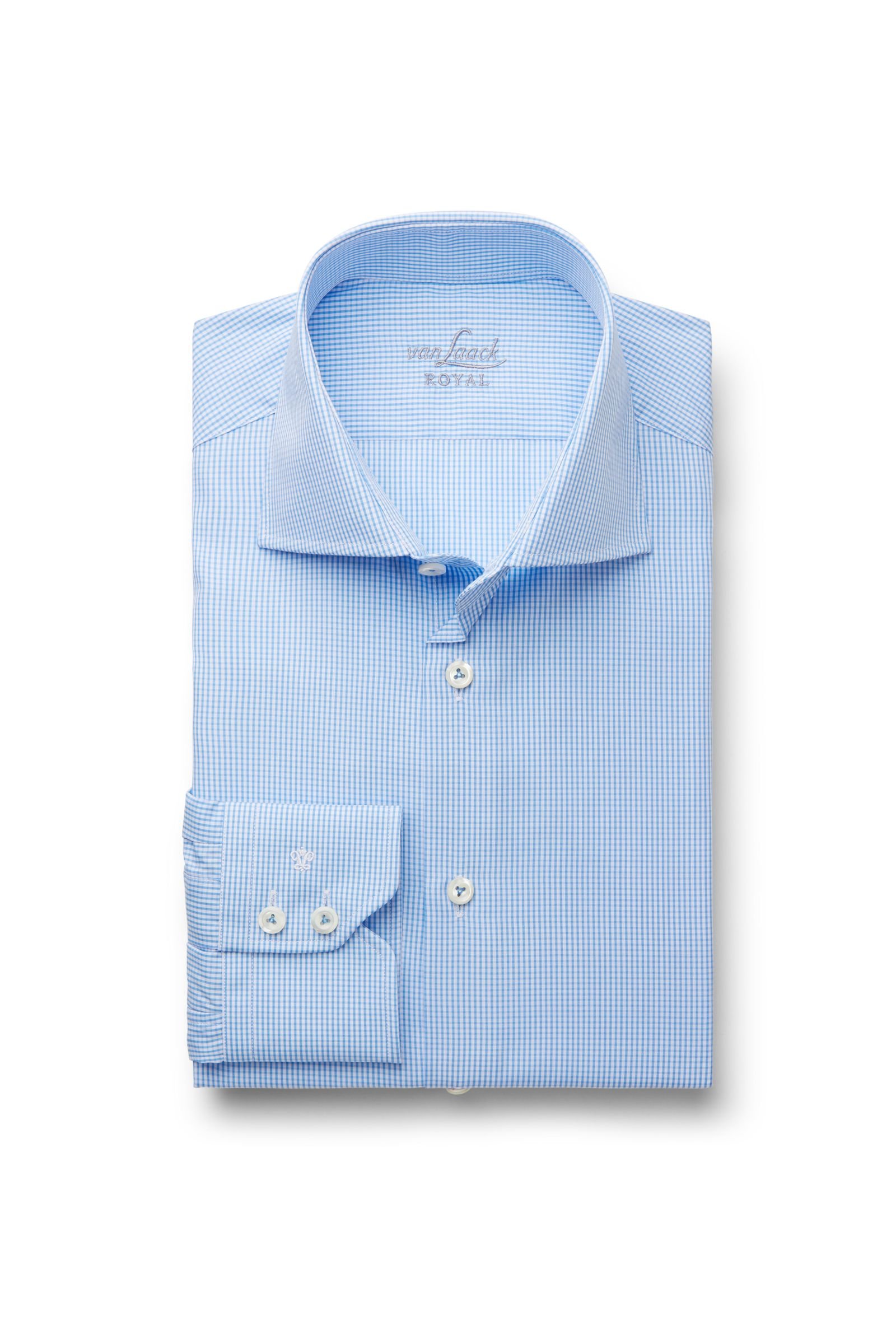 Business shirt 'Rivara Tailor Fit' shark collar blue checked