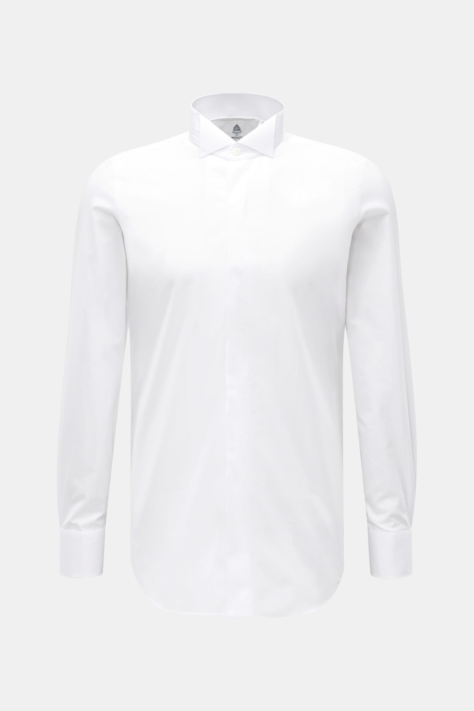 Finamore Smokinghemd 'Luciano' Kläppchen-Kragen weiß