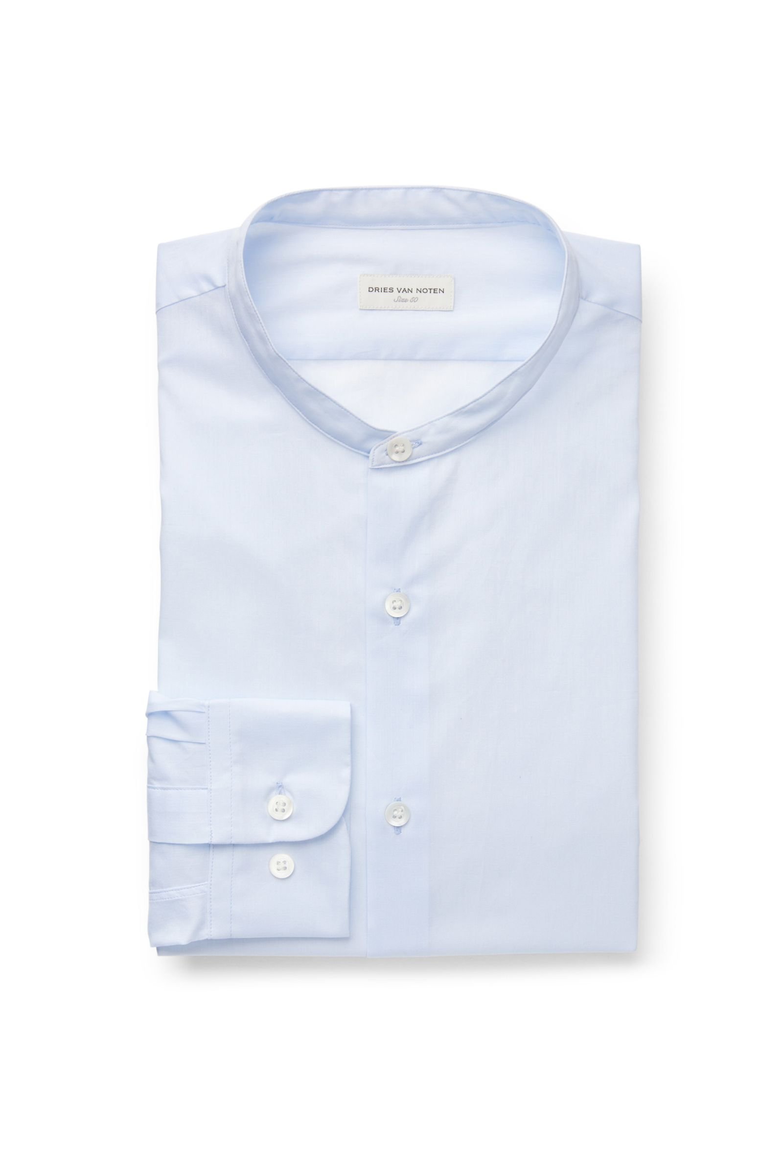 Casual shirt 'Claver' grandad collar light blue